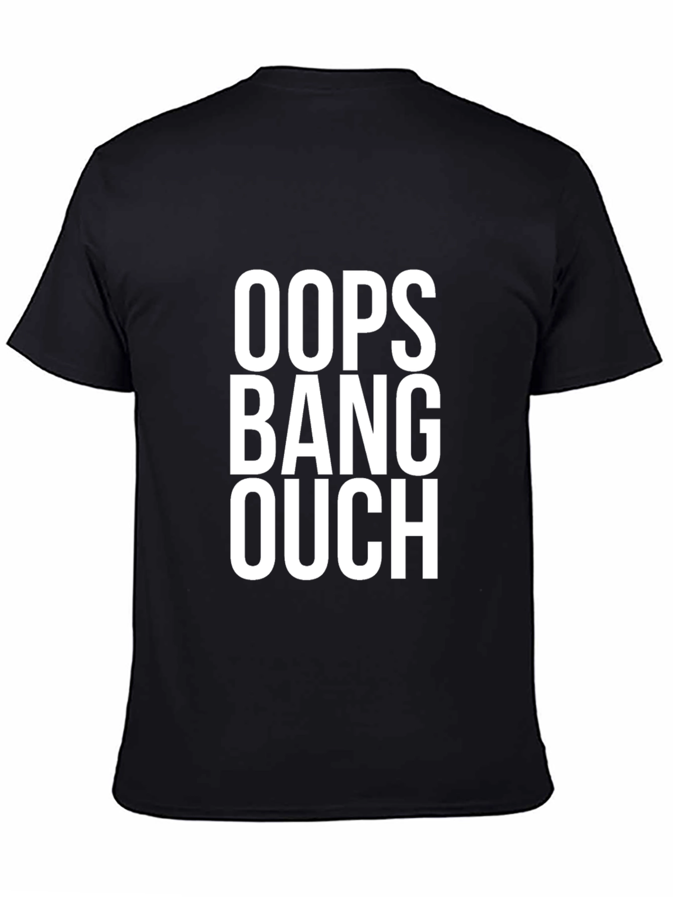 Black Oops Bang Ouch T-Shirt - Funny Graphic Tee view 4