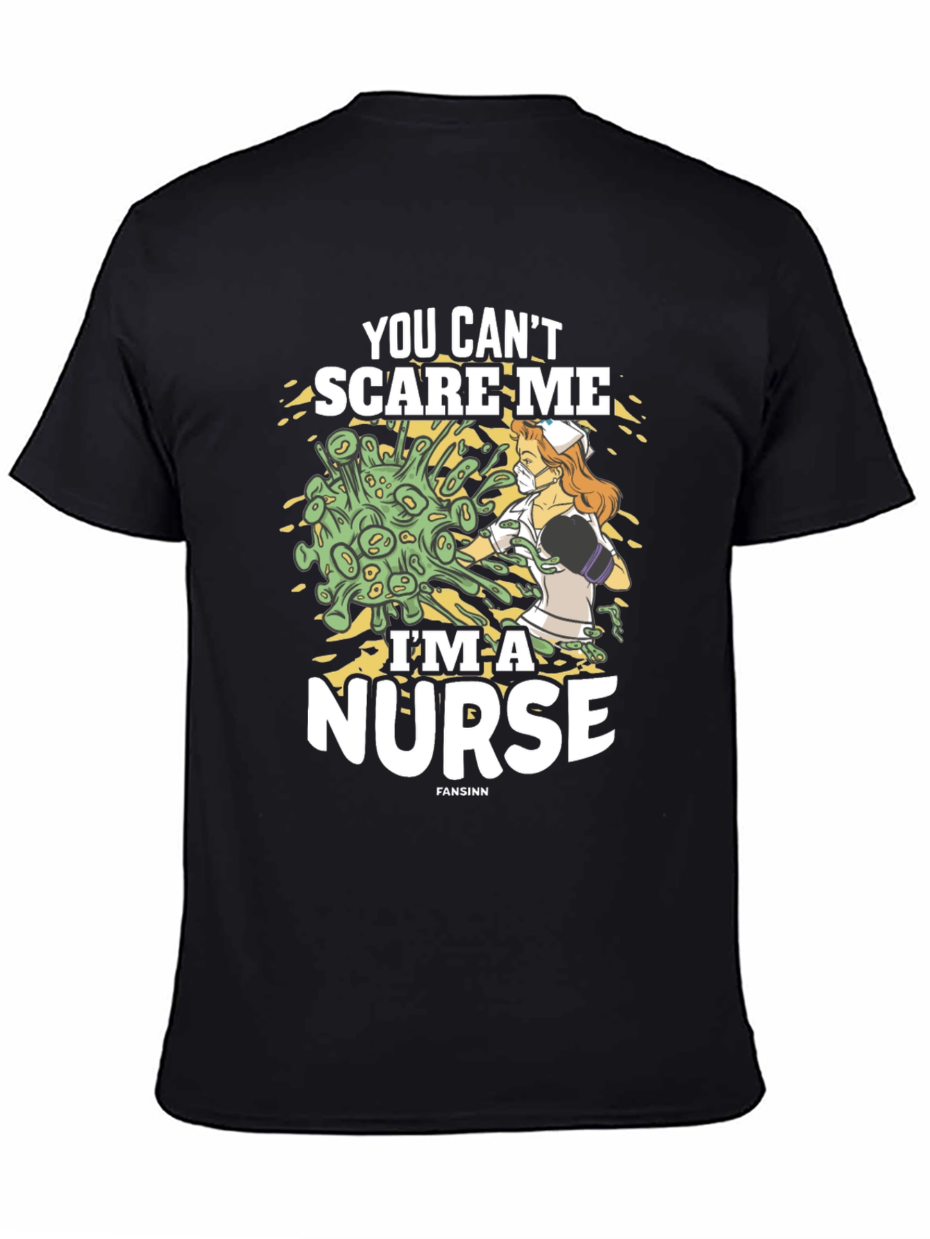 Black You Can't Scare Me I'm a Nurse Graphic Tee view 4