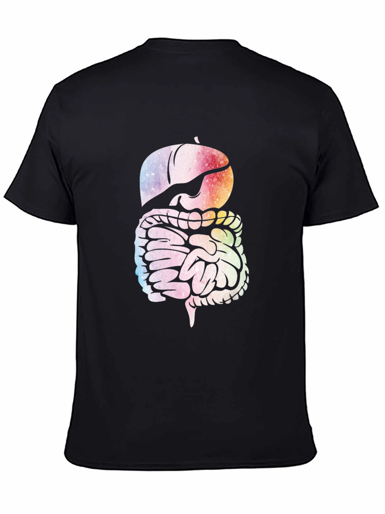 Black Digestive System Graphic Tee - Novelty Anatomy Shirt view 4