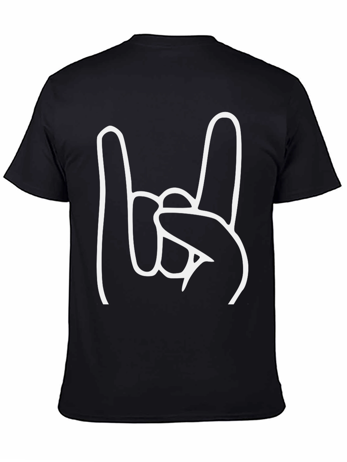 Black Rock On Graphic Tee - Black Cotton T-Shirt view 4