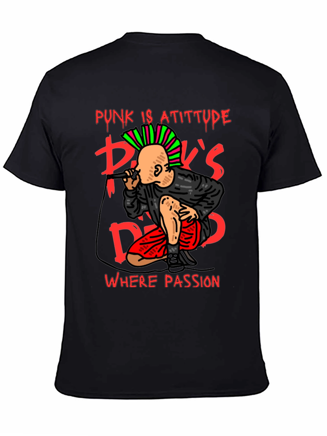 Black Punk Is Attitude Graphic Tee view 4