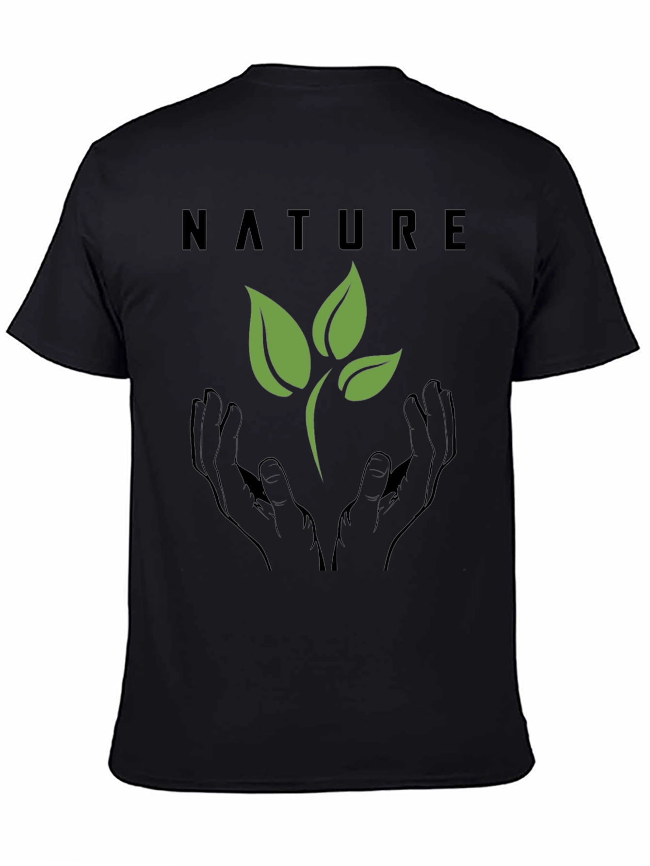 Black Nature Graphic Tee - Eco Friendly Design view 4