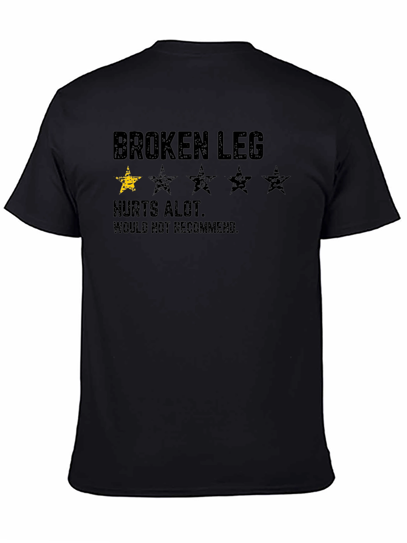 Black Broken Leg T-Shirt - Hurts Alot view 4