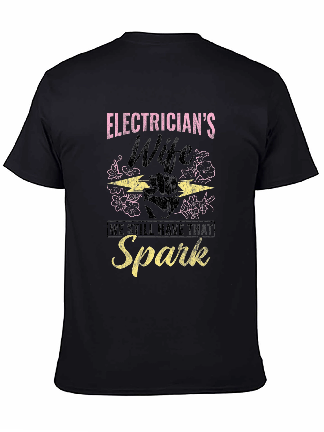Black Electrician's Wife Spark T-Shirt view 4