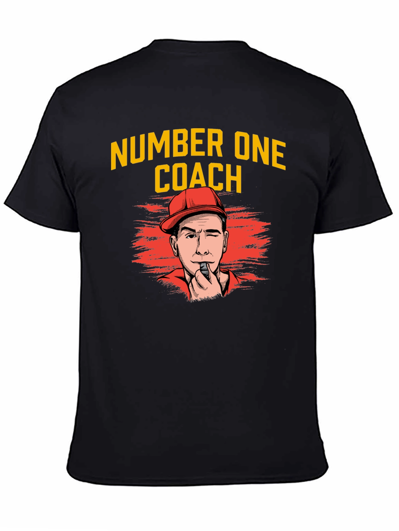 Black Number One Coach T-Shirt - Sports Fan Apparel view 4