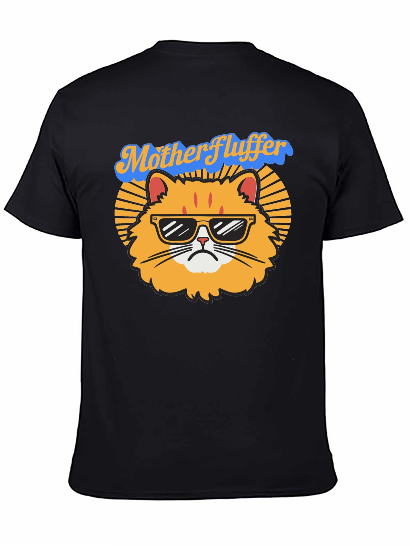 Black Mother Fluffer Cat T-Shirt view 4