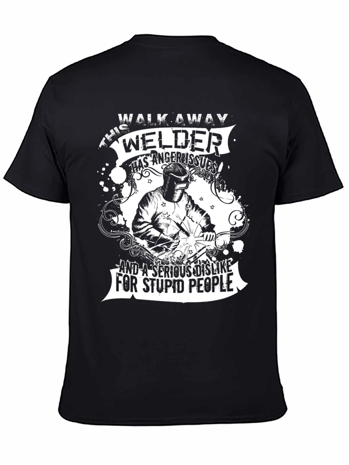 Black Welder Anger Issues Black T-Shirt view 4