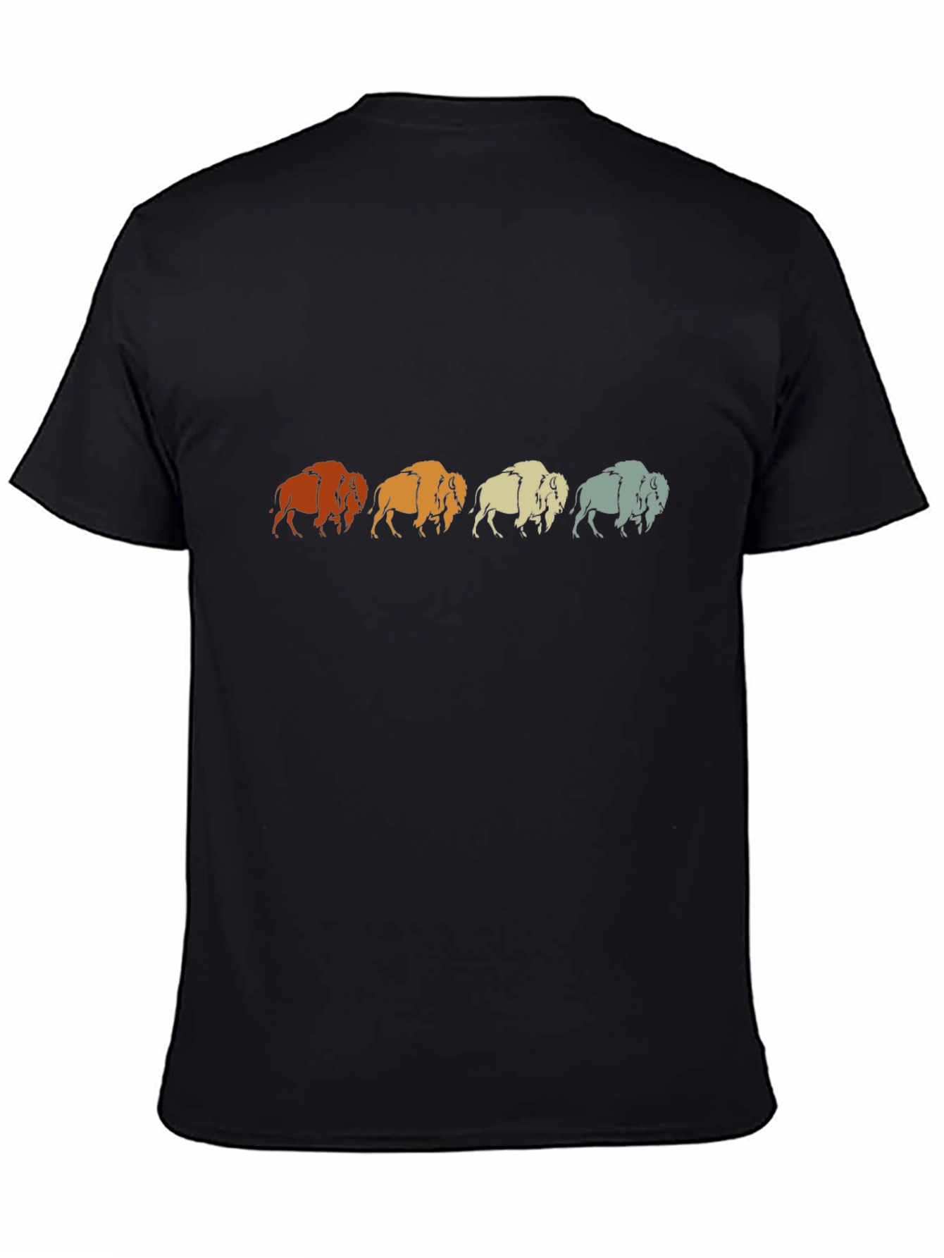 Black Retro Bison T-Shirt view 4