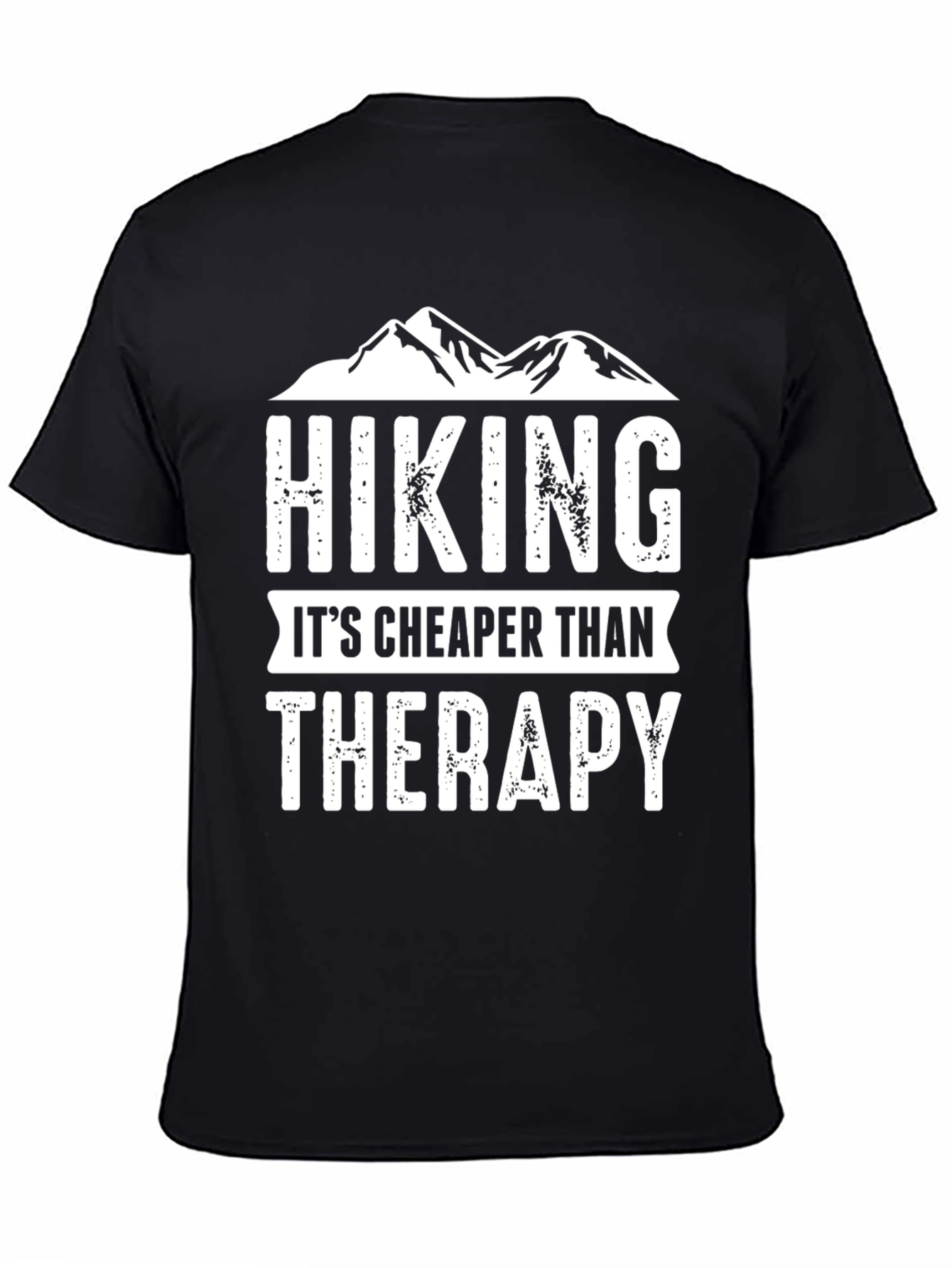 Black Hiking is Cheaper Than Therapy Graphic Tee view 4
