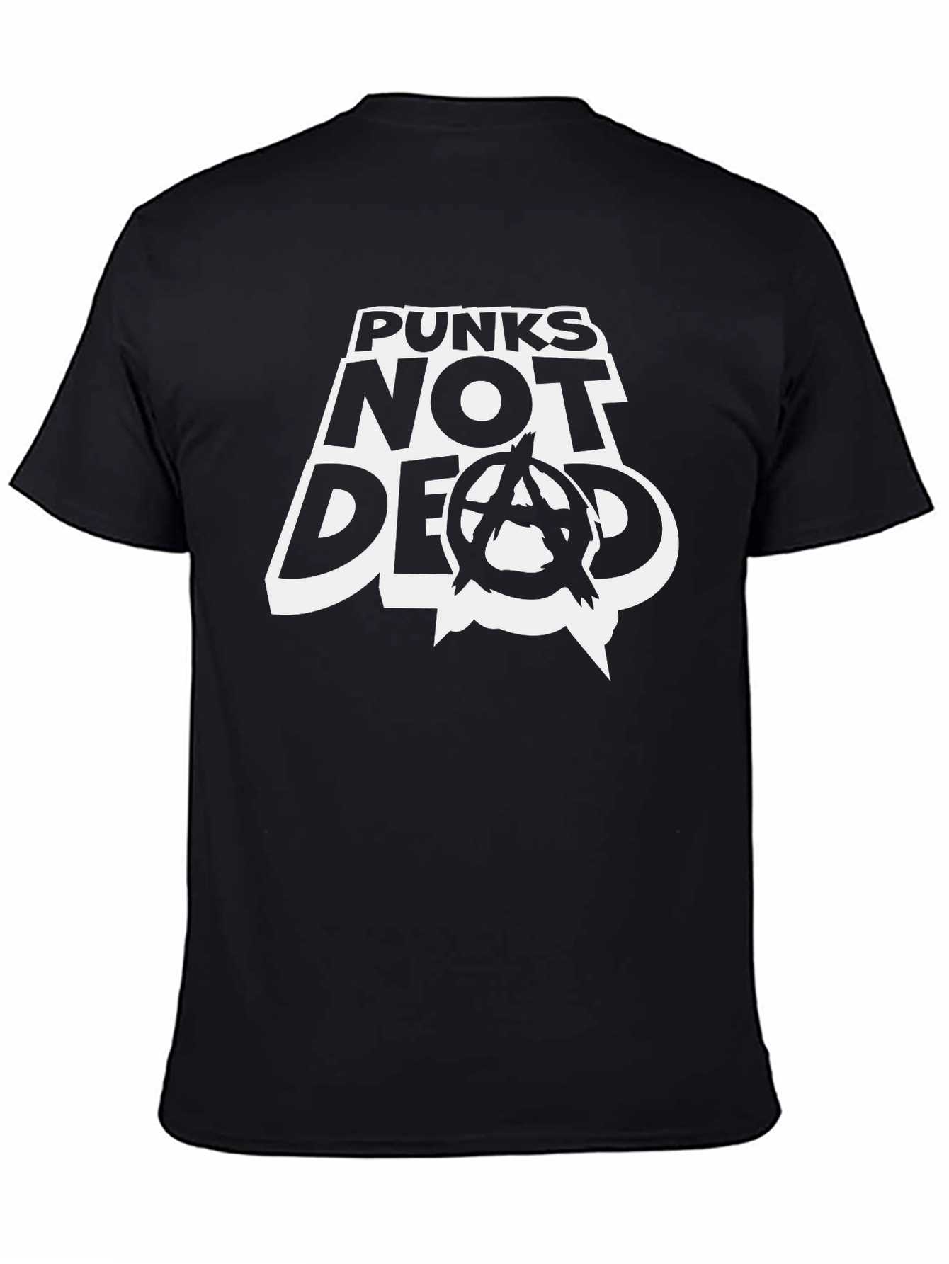 Black Punks Not Dead Graphic Tee - Black Cotton T-Shirt view 4