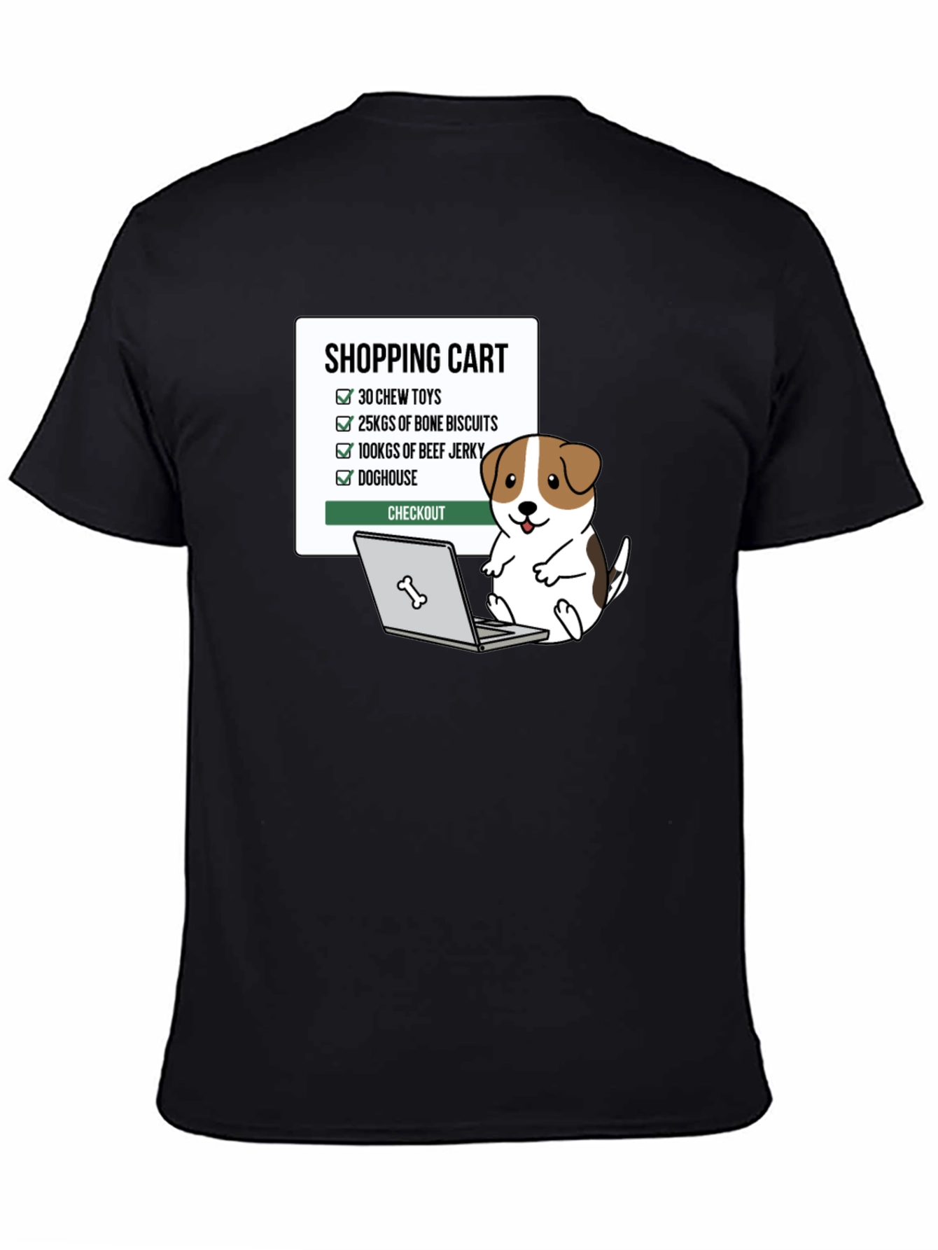 Black Dog Lover Shopping Cart T-Shirt view 4