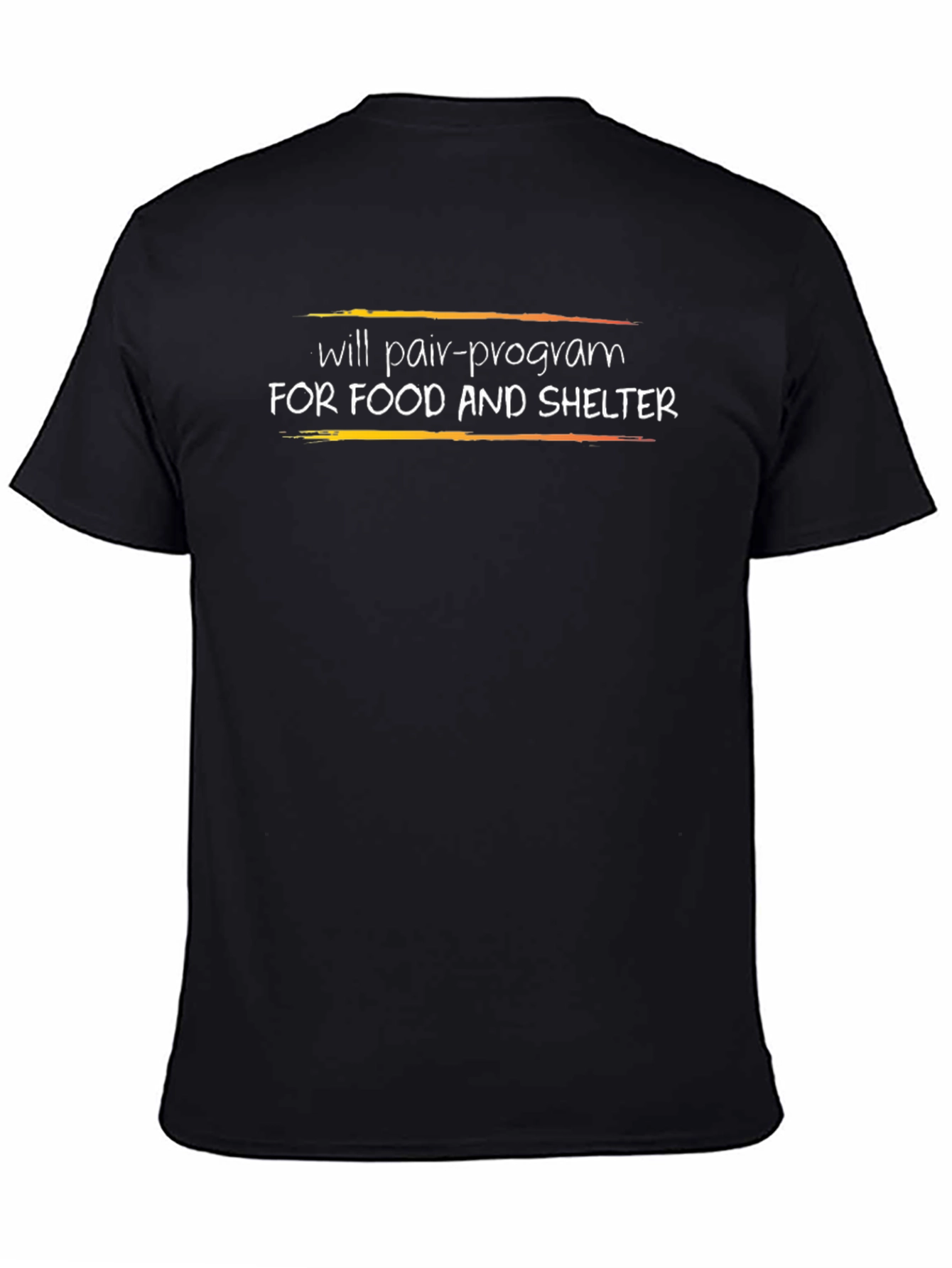 Black Pair Program T-Shirt - Food and Shelter Coding Tee view 4