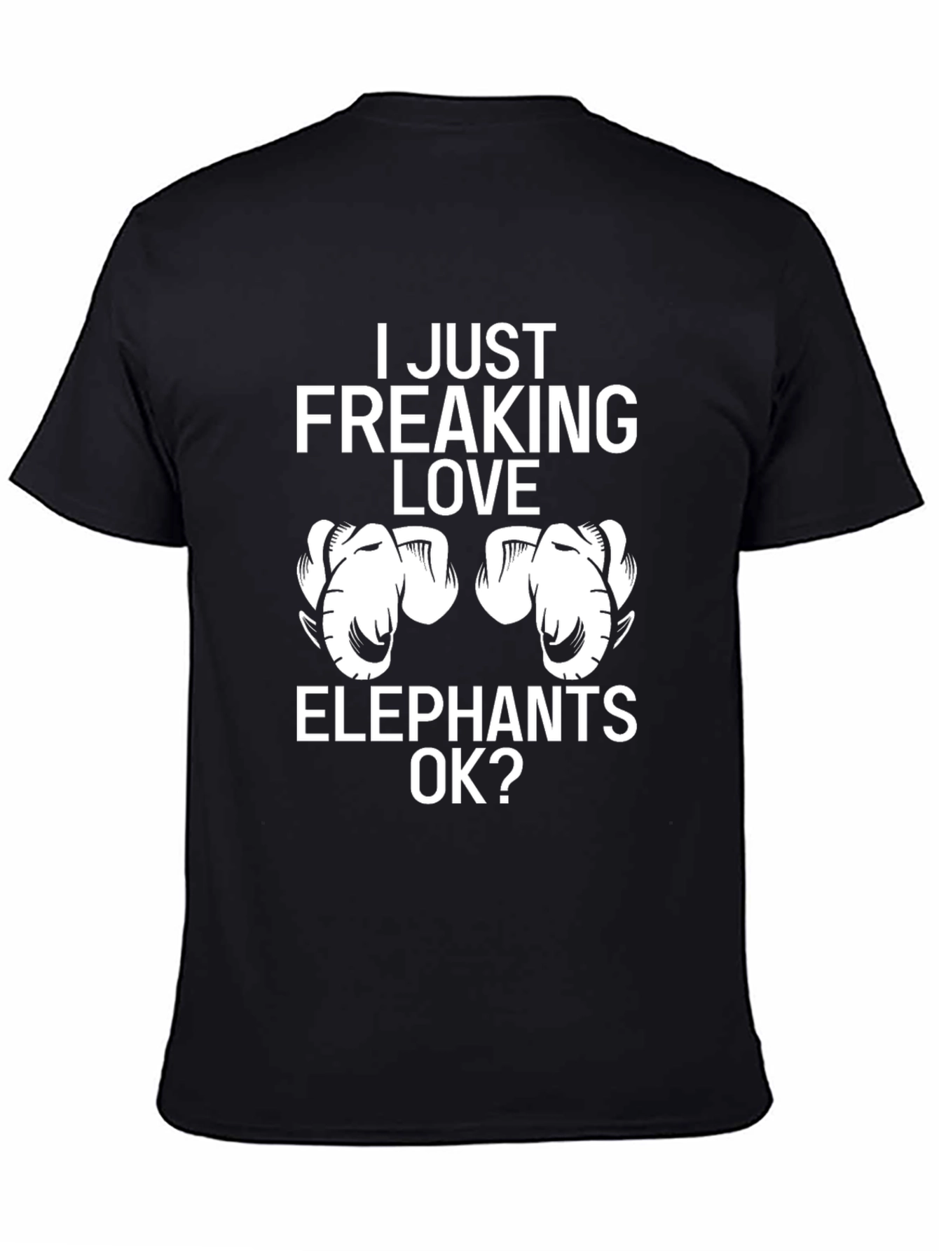Black I Love Elephants T-Shirt view 4