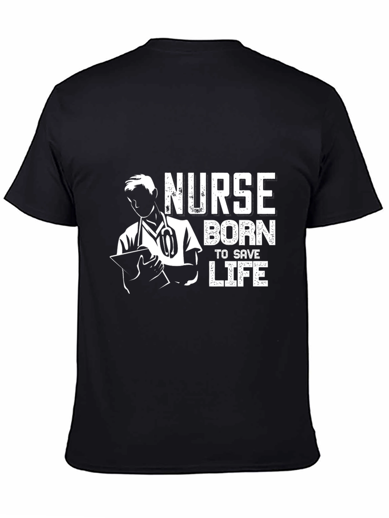 Black Nurse Born to Save Lives Black T-Shirt view 4