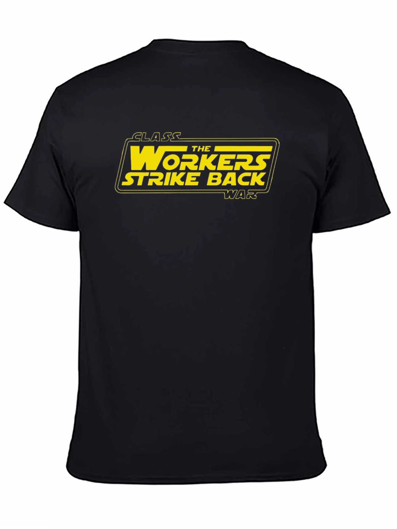 Black Class War Workers Strike Back Graphic Tee view 4