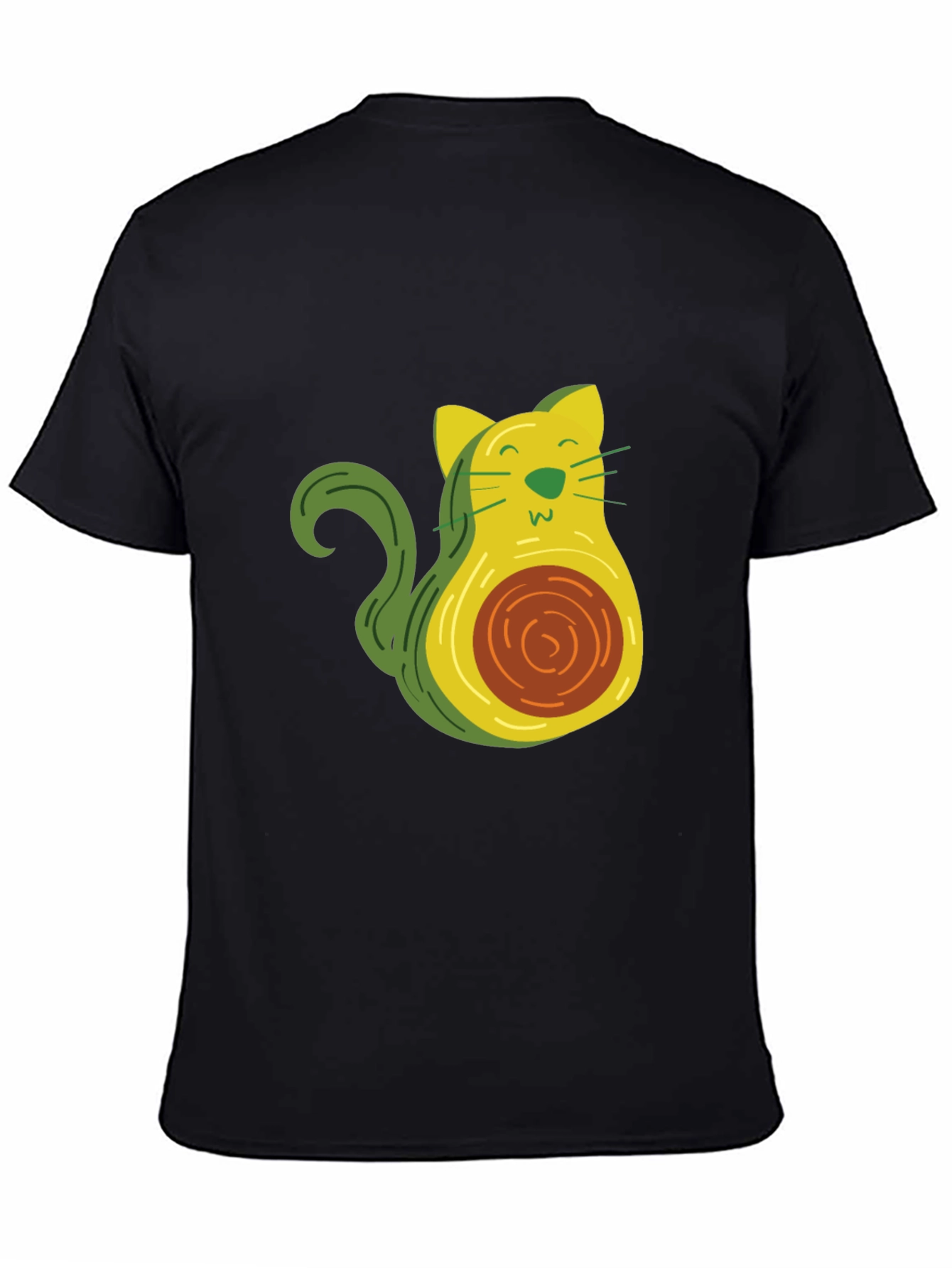 Black Avocado Cat Graphic T-Shirt - Unique & Fun Design! view 4