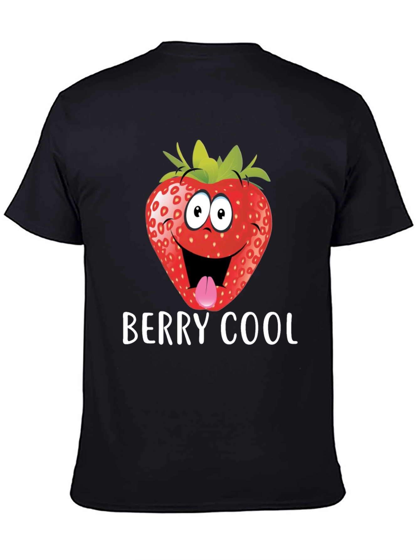 Black Berry Cool Strawberry Graphic Tee - Funny T-Shirt view 4