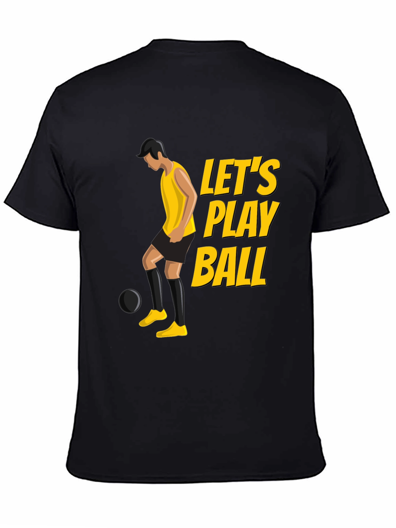 Black Let's Play Ball Graphic Tee view 4