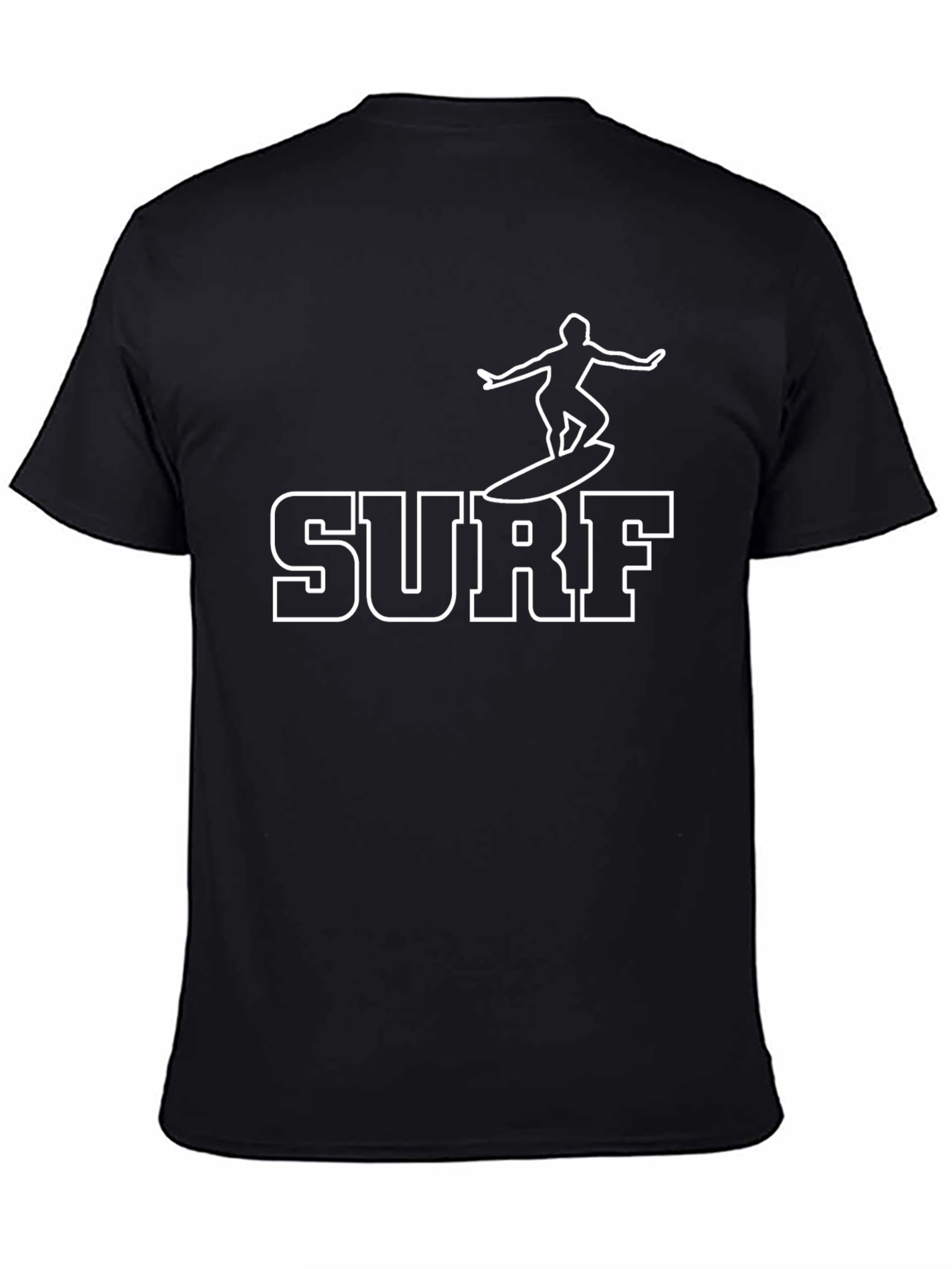 Black Surf Graphic T-Shirt - Black Cotton Tee view 4