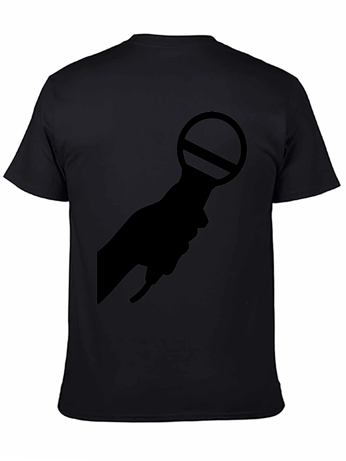 Black Black Hand Microphone Silence T-Shirt view 4