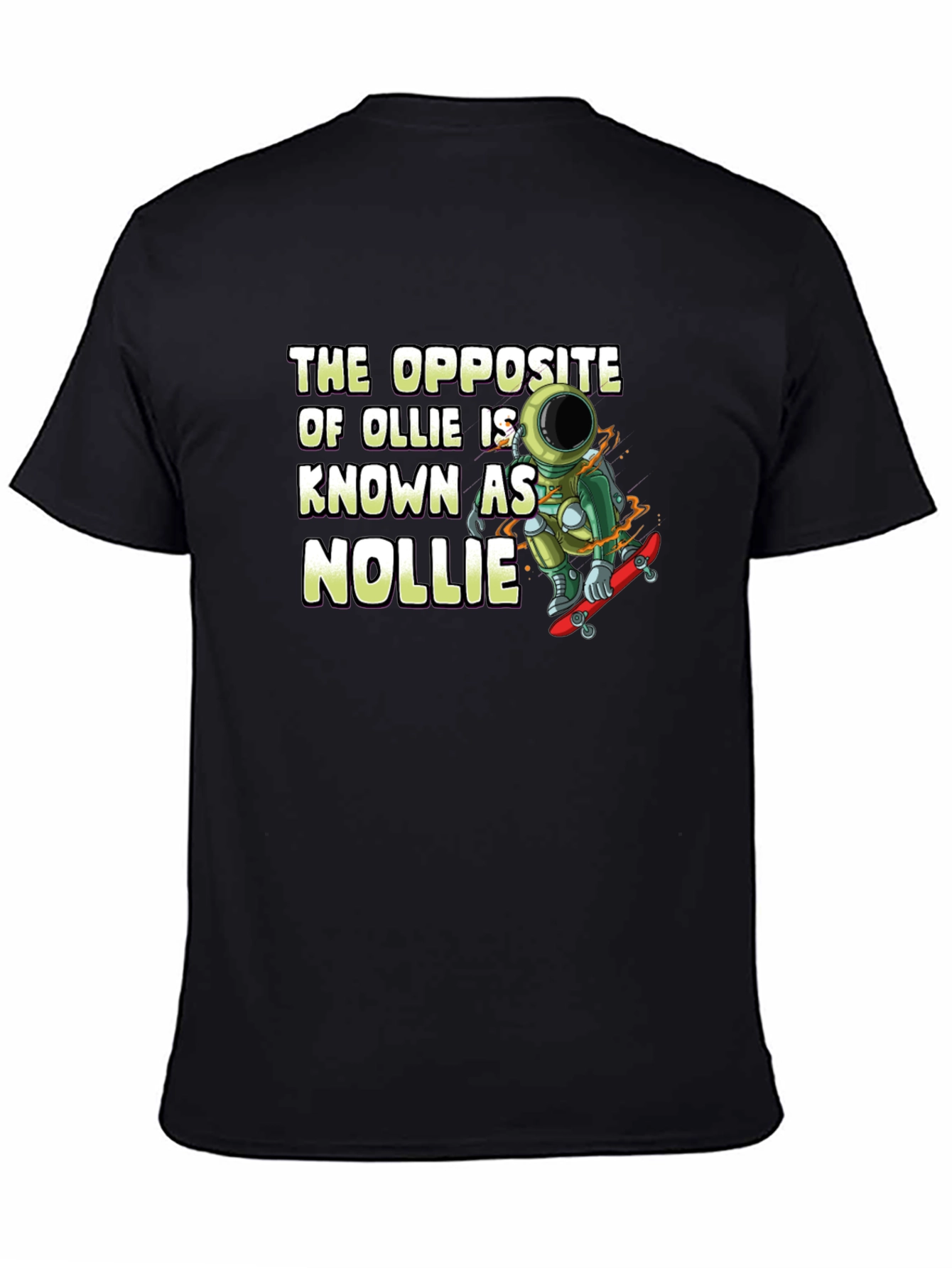 Black Nollie Astronaut Graphic T-Shirt view 4