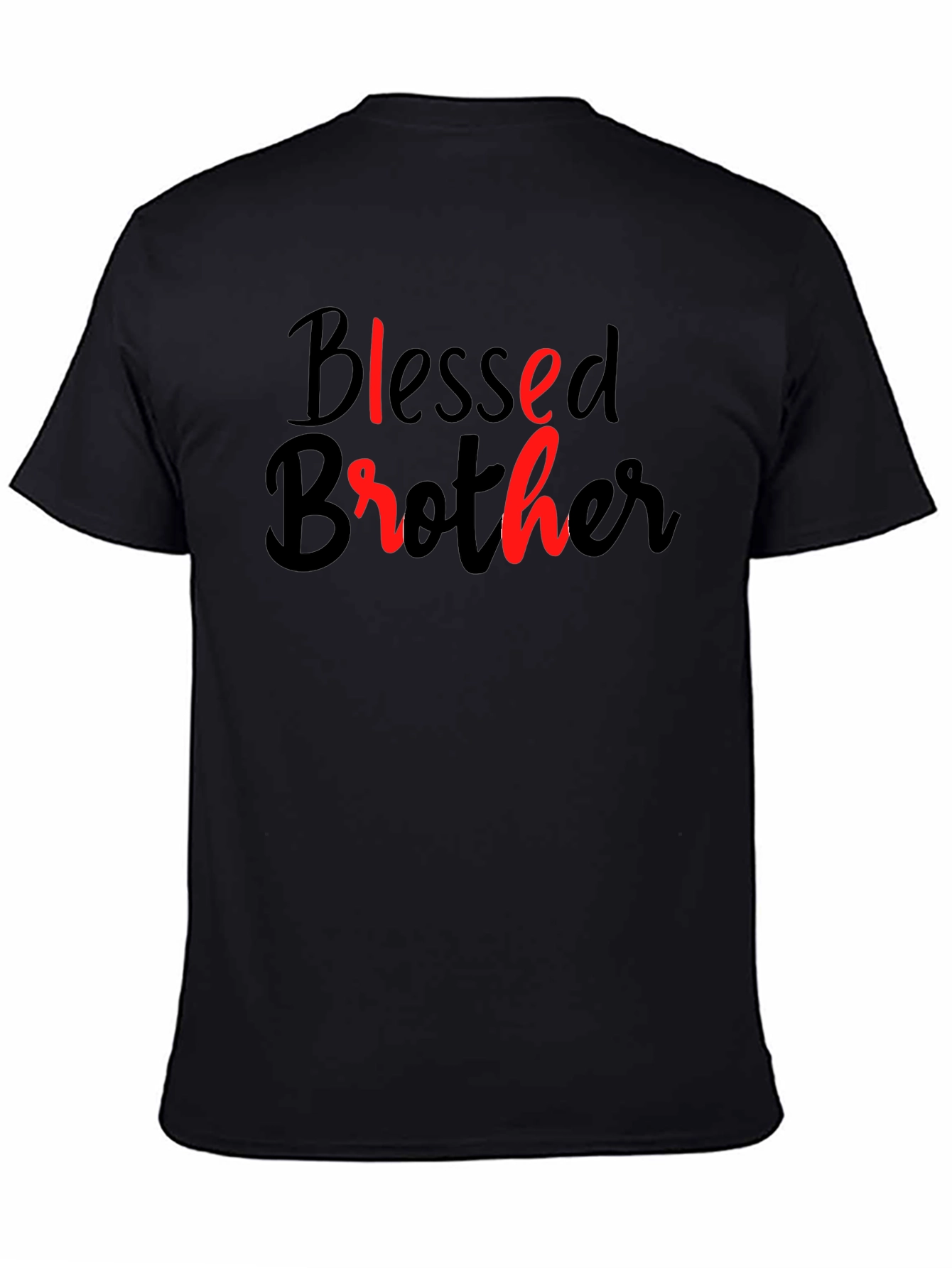 Black Blessed Brother Black Graphic Tee view 4