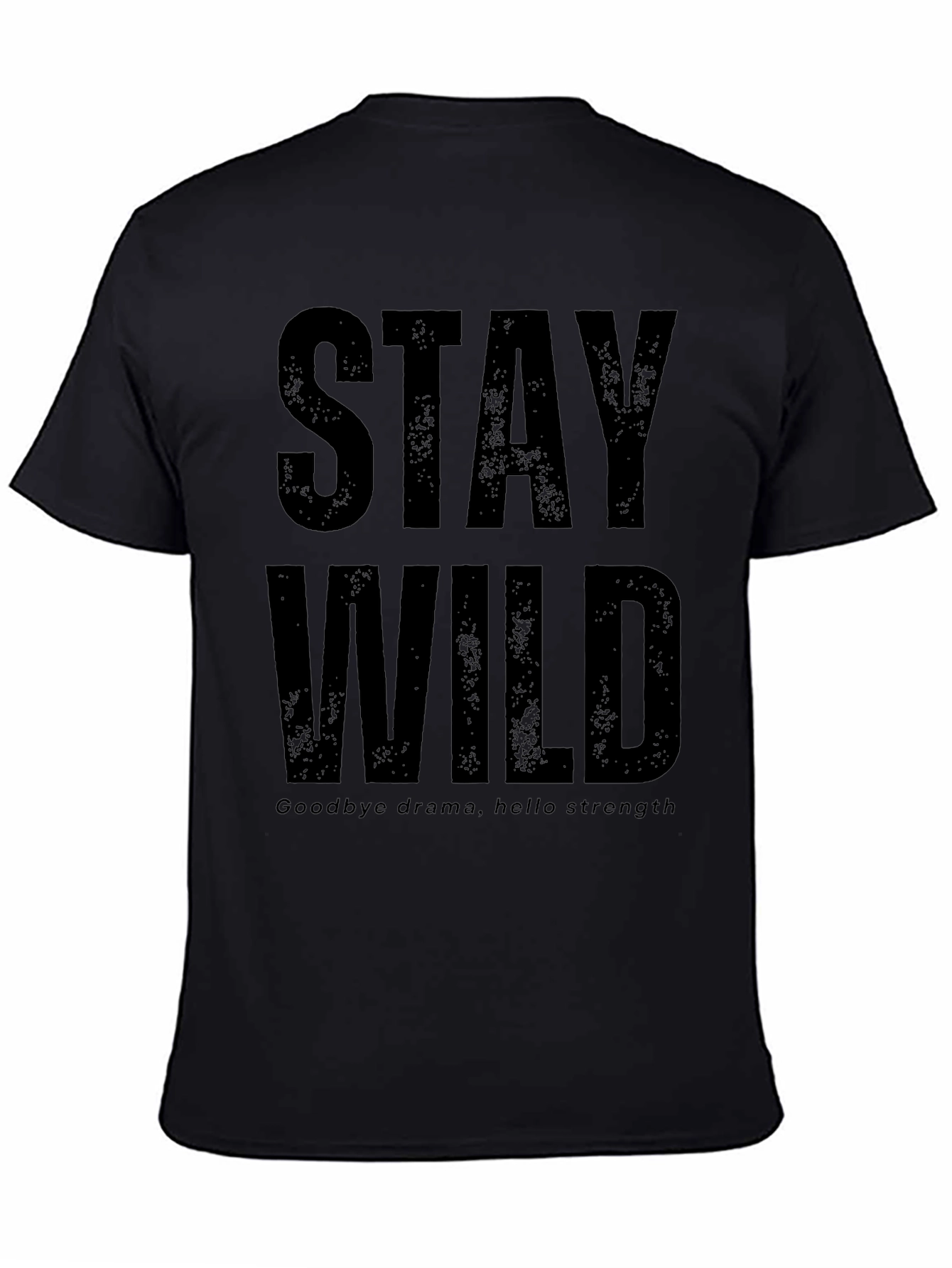 Black Stay Wild Graphic Print T-Shirt view 4