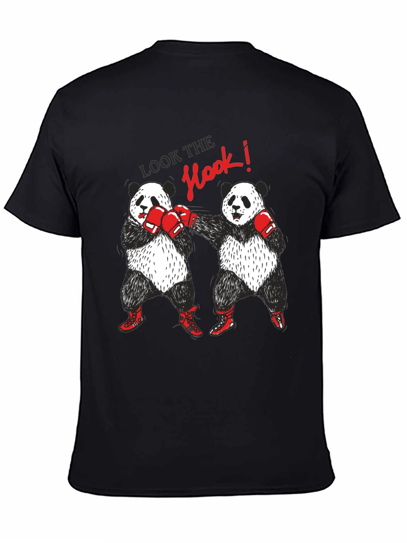 Black Boxing Panda Graphic Tee - "Look the Hook!" view 4