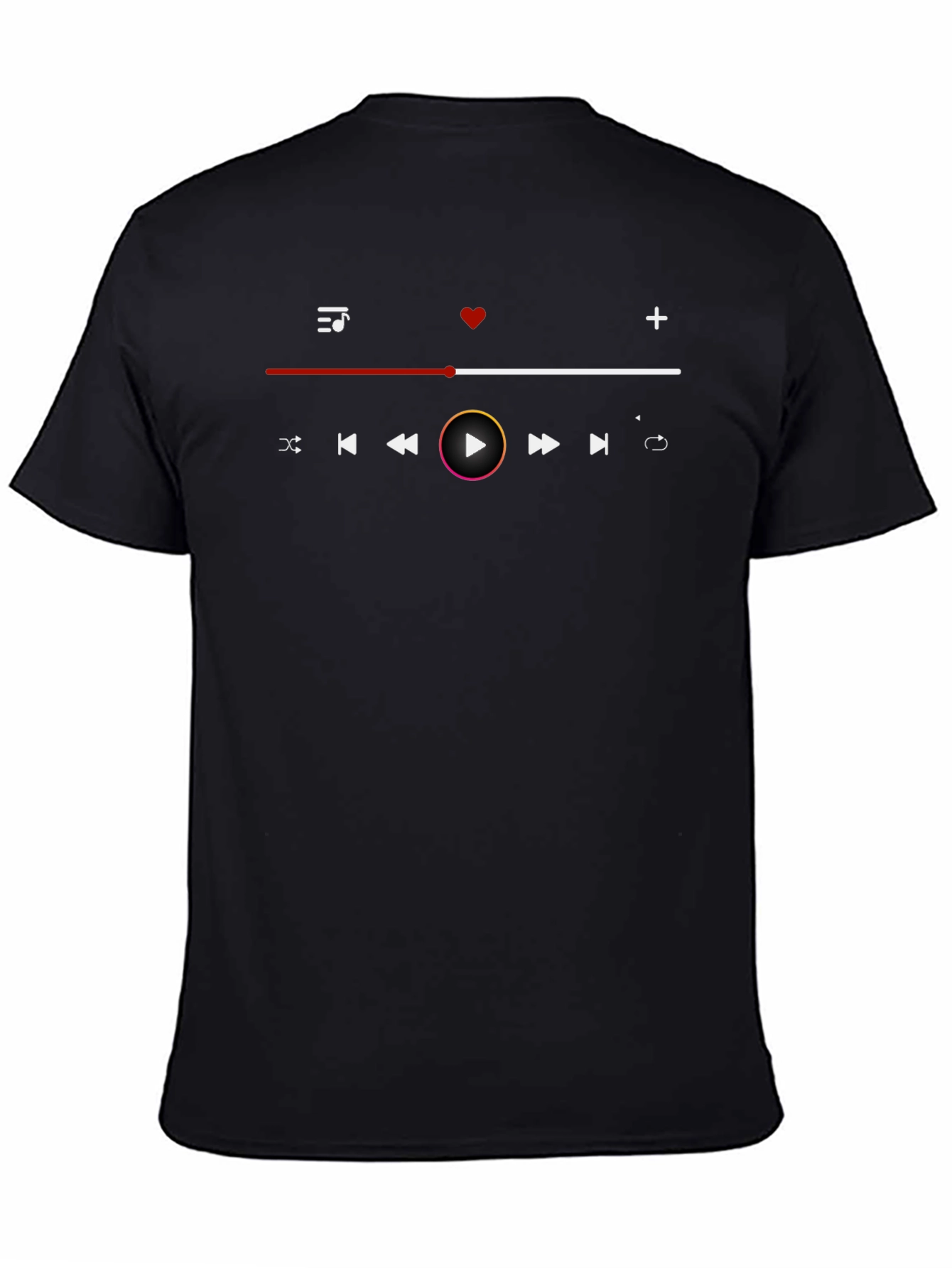 Black Music Player Black Graphic Tee view 4