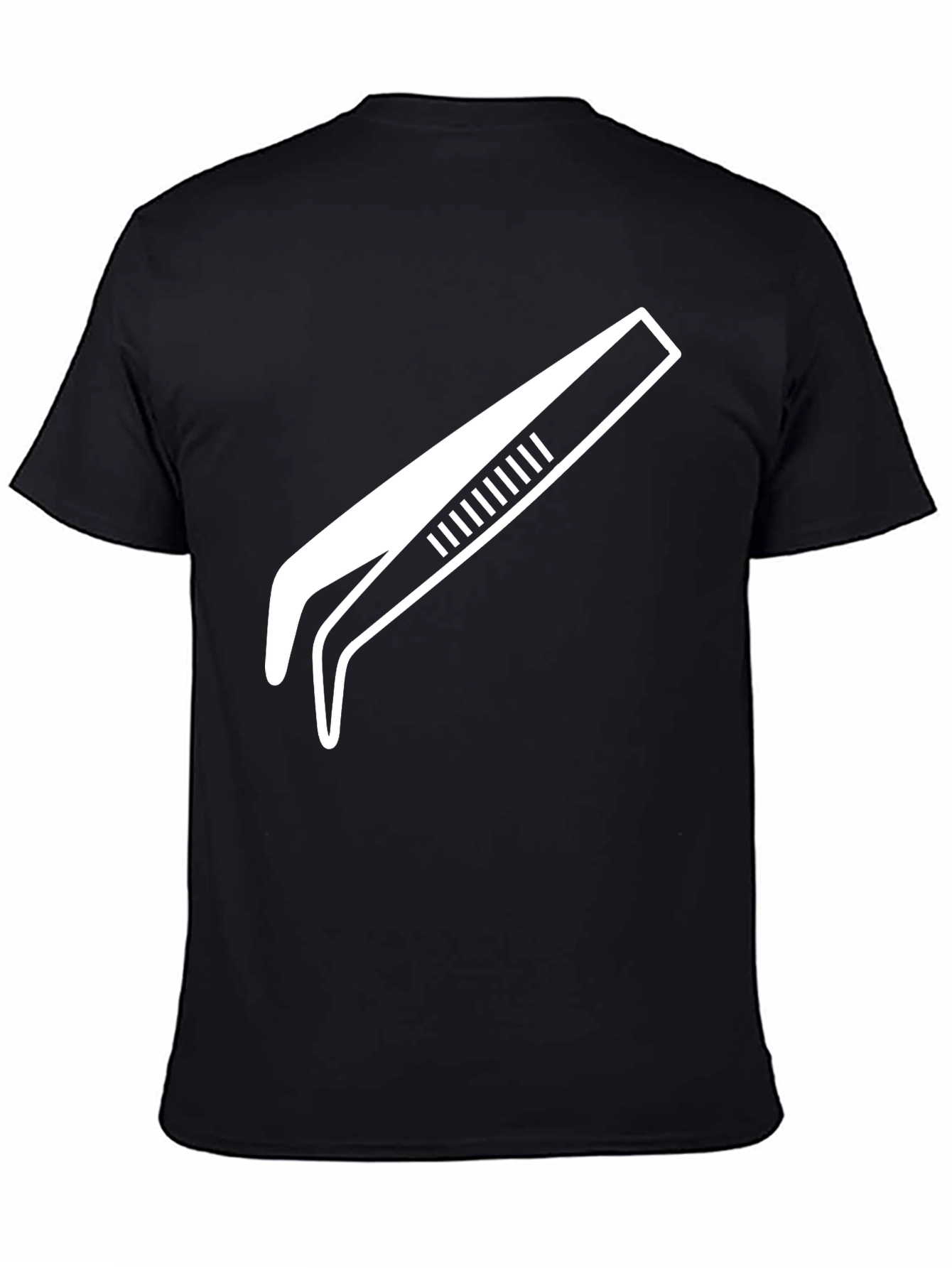 Black Cool Tweezers Graphic Tee - Black Cotton T-Shirt view 4
