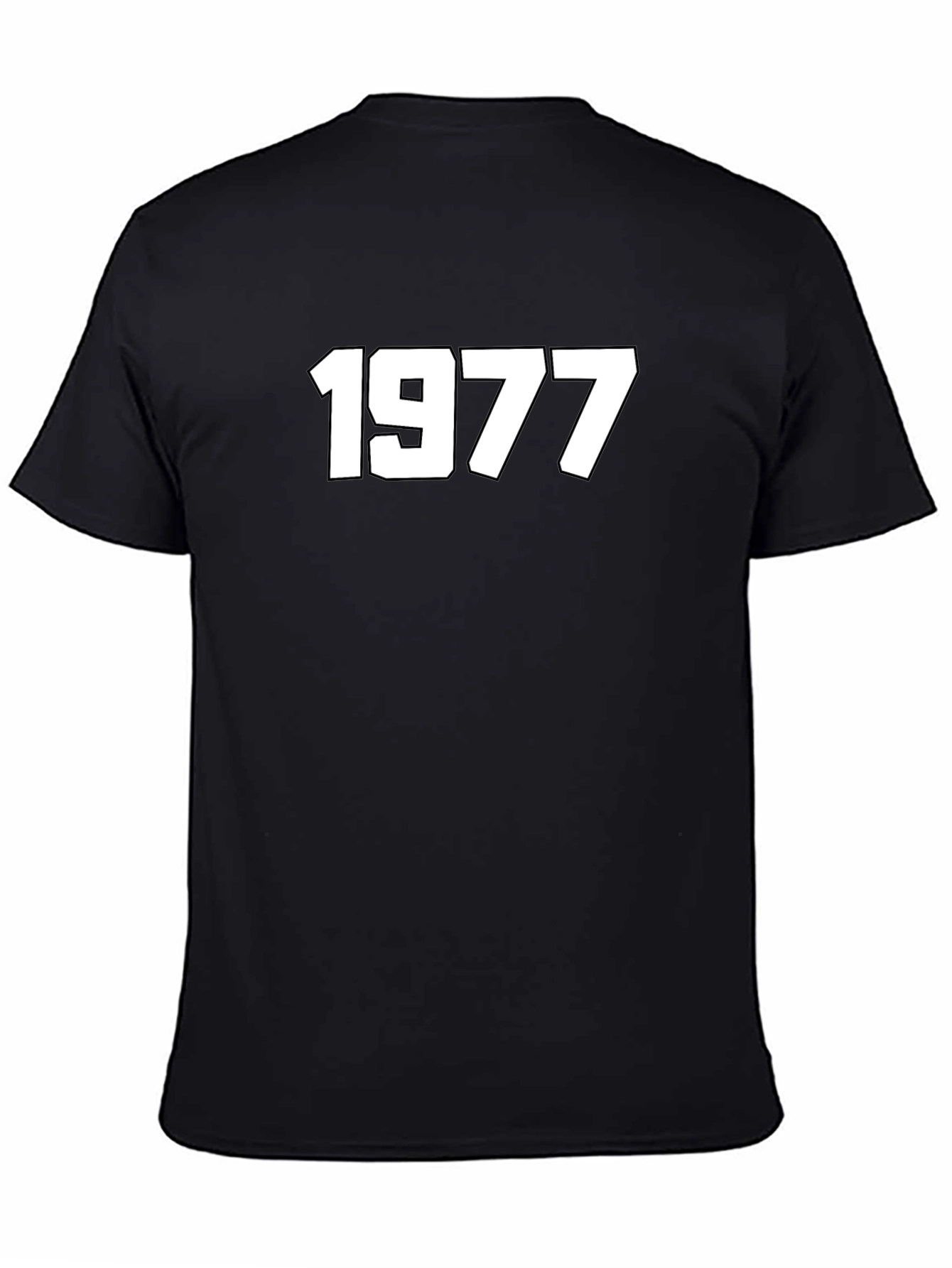 Black 1977 Retro Graphic Tee - Classic Style Shirt view 4