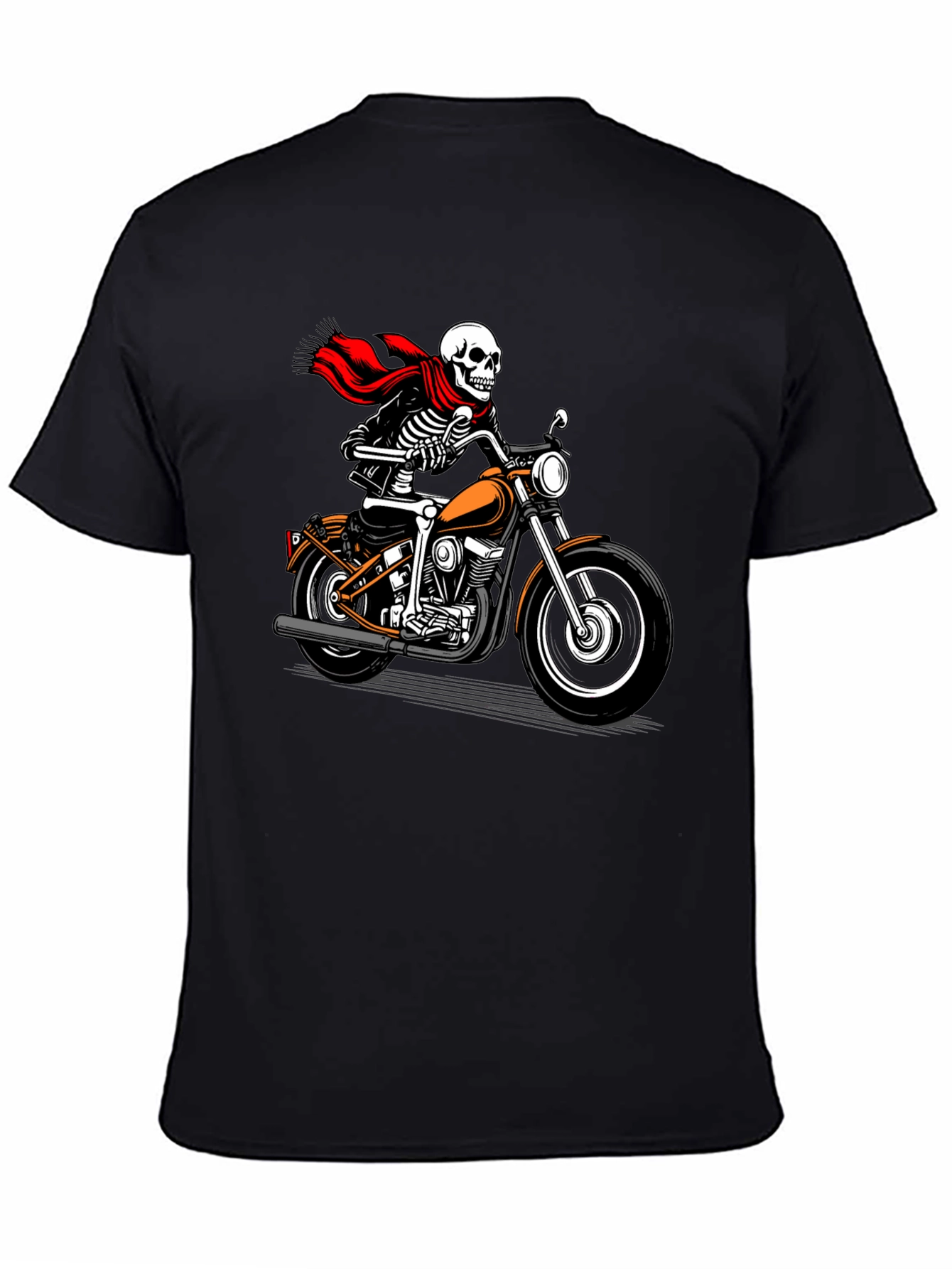 Black Skeleton Biker Graphic Tee - Ride or Die! view 4