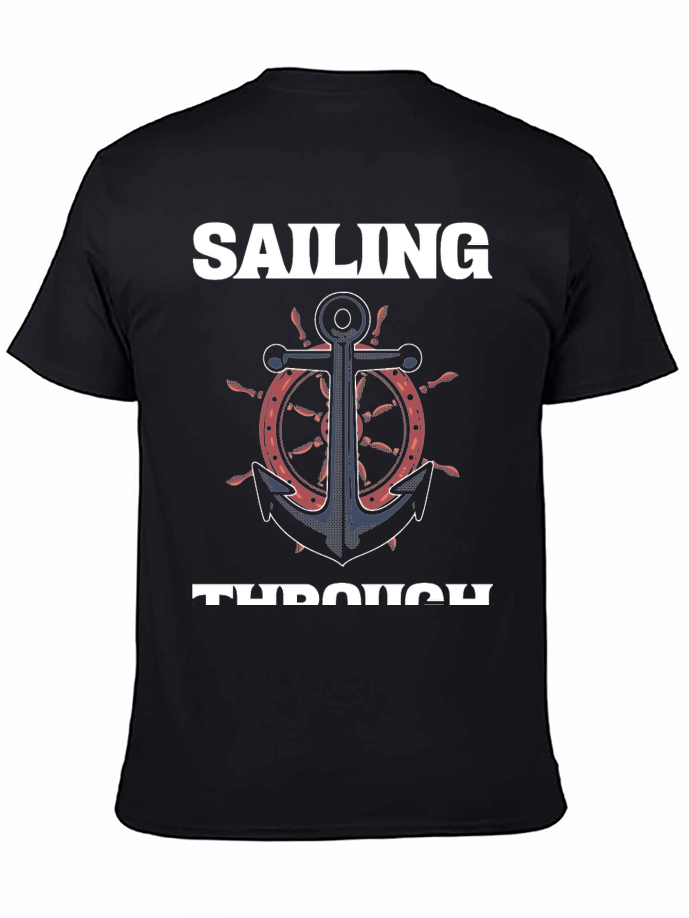 Black Sailing Through Anchor T-Shirt view 4