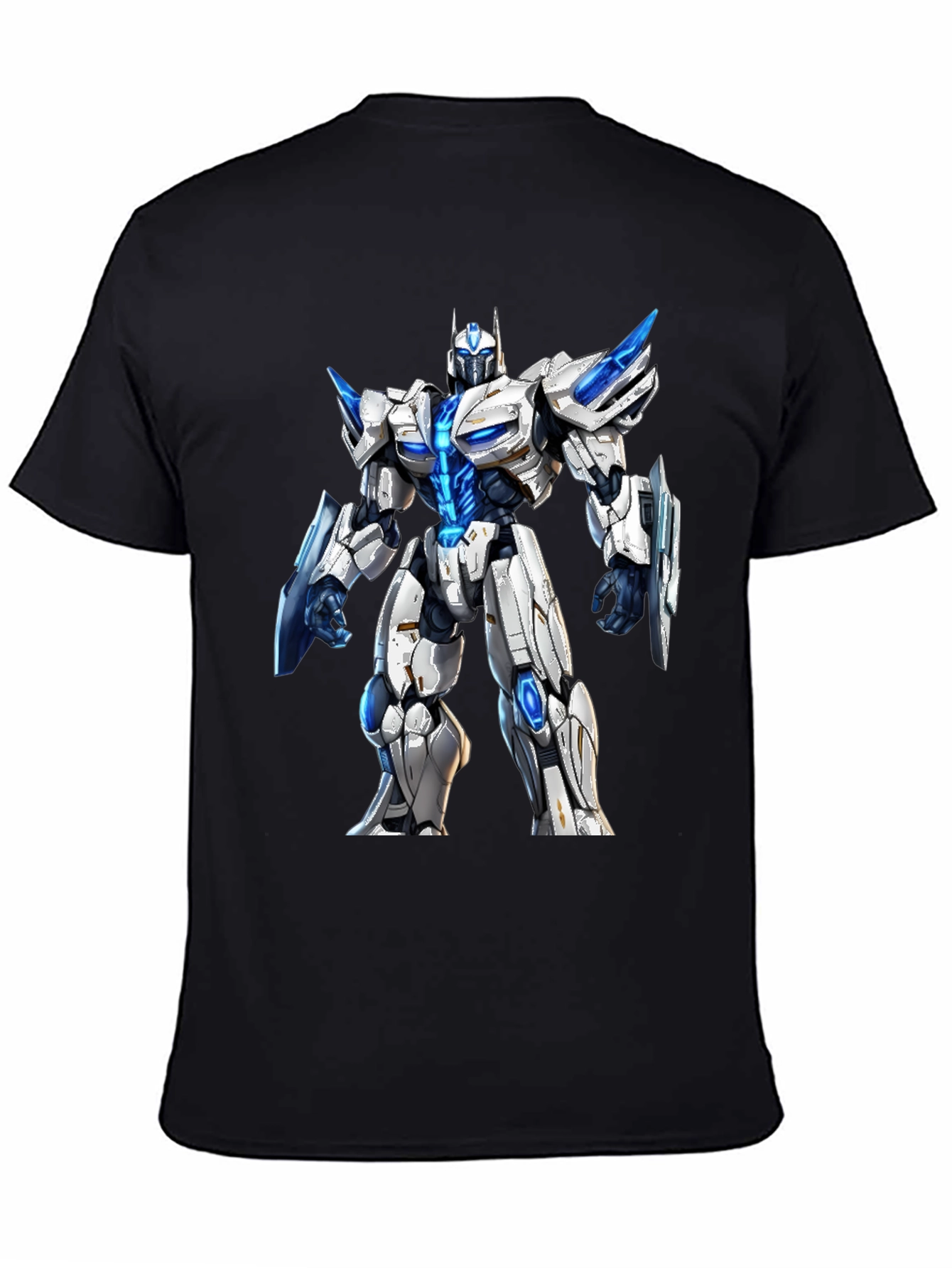 Black Robotic Warrior Graphic T-Shirt view 4