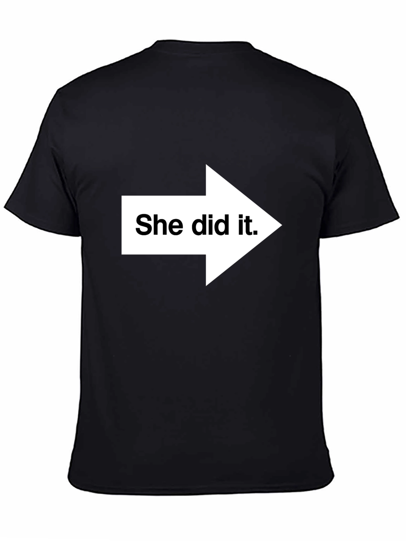 Black Funny 'She Did It' Graphic Tee - Black view 4