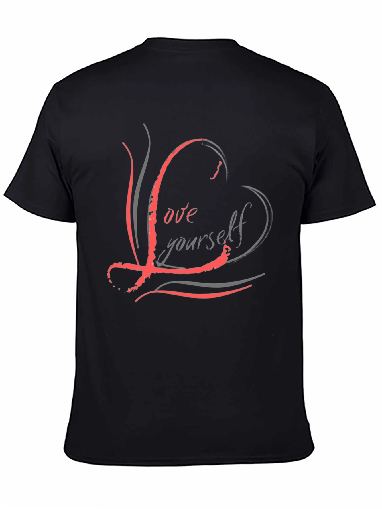 Black Love Yourself Graphic Black T-Shirt view 4