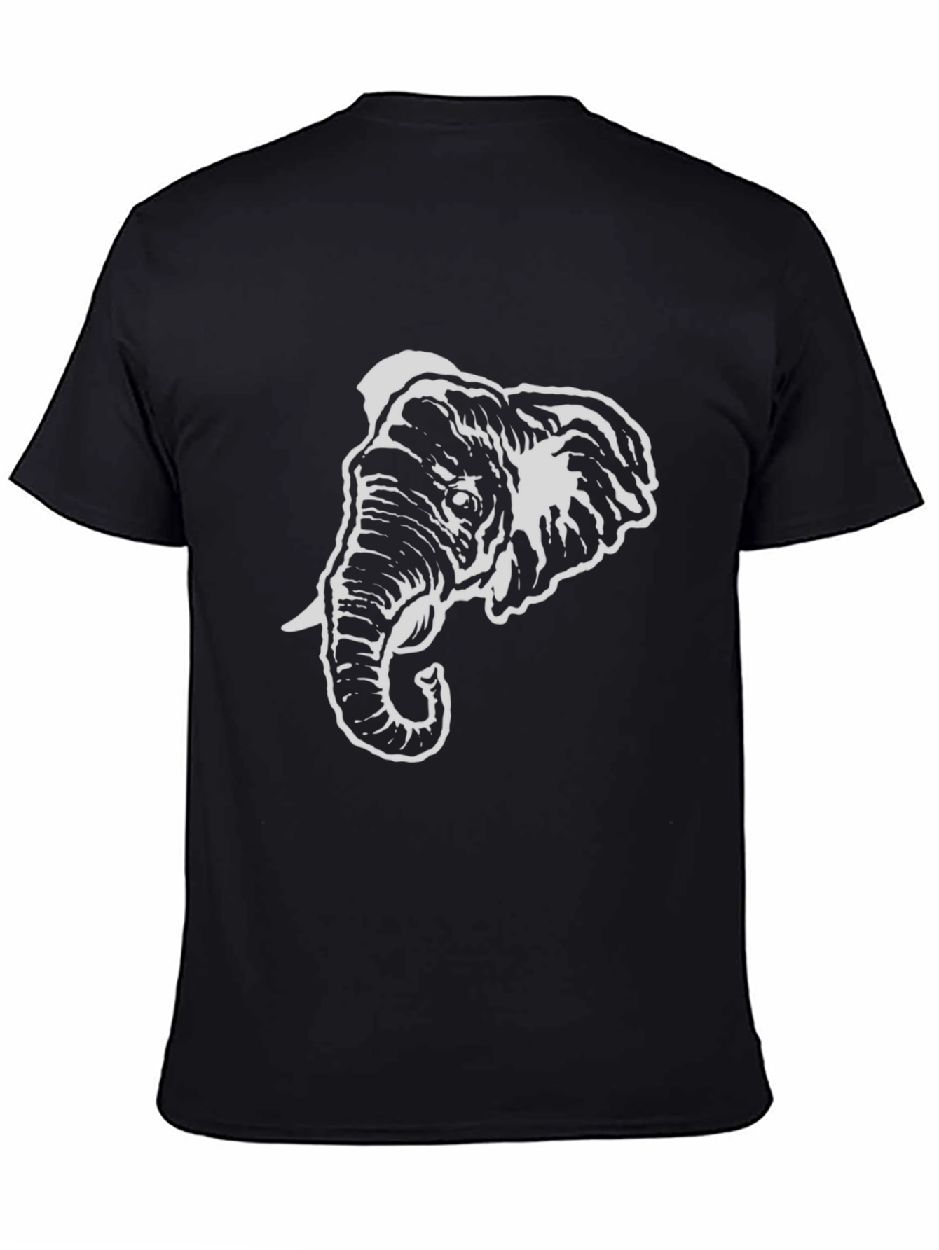 Black Elephant Graphic Tee - Black Cotton Comfort view 4