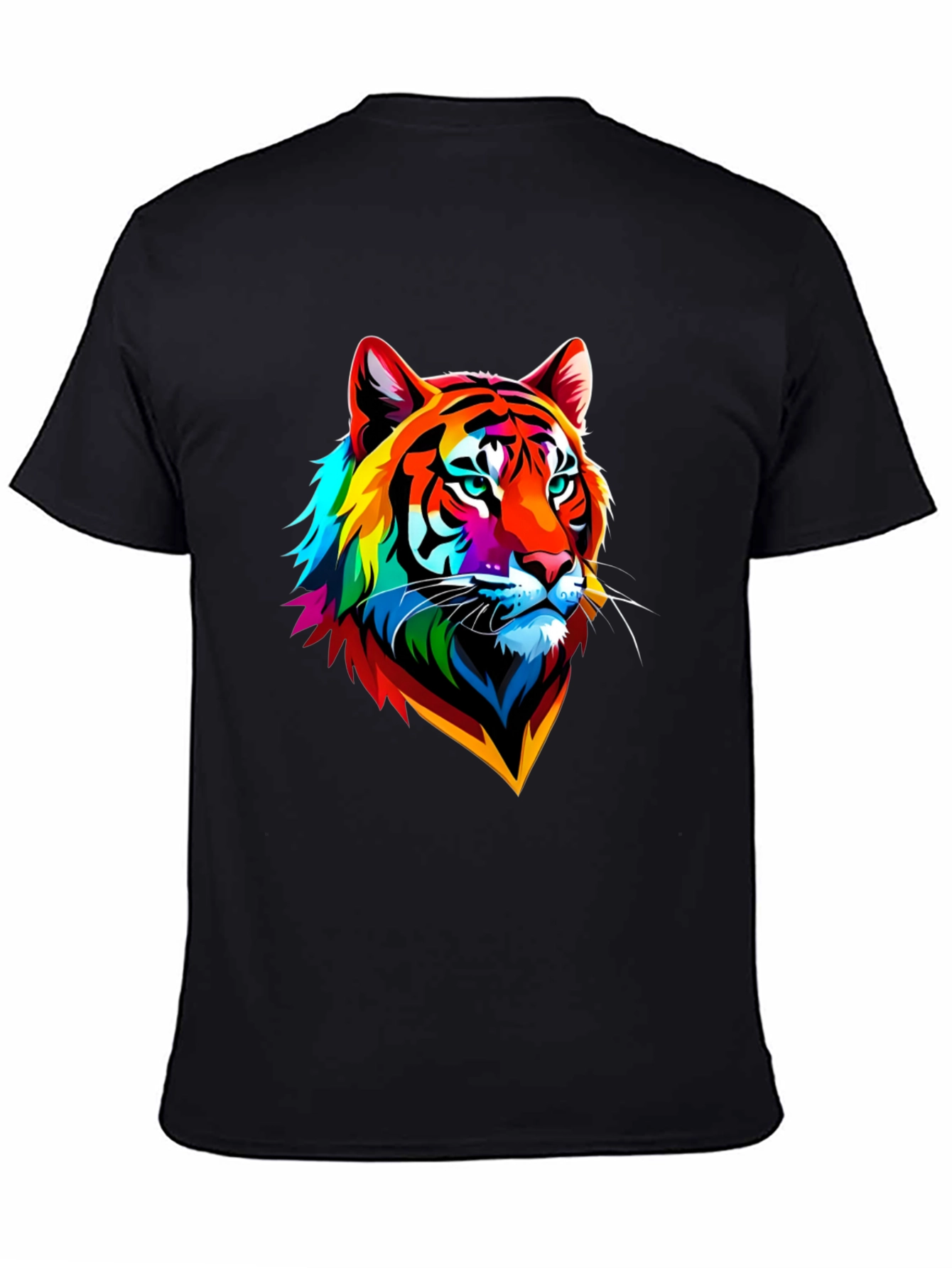 Black Vibrant Tiger Graphic T-Shirt - Bold Animal Print view 4