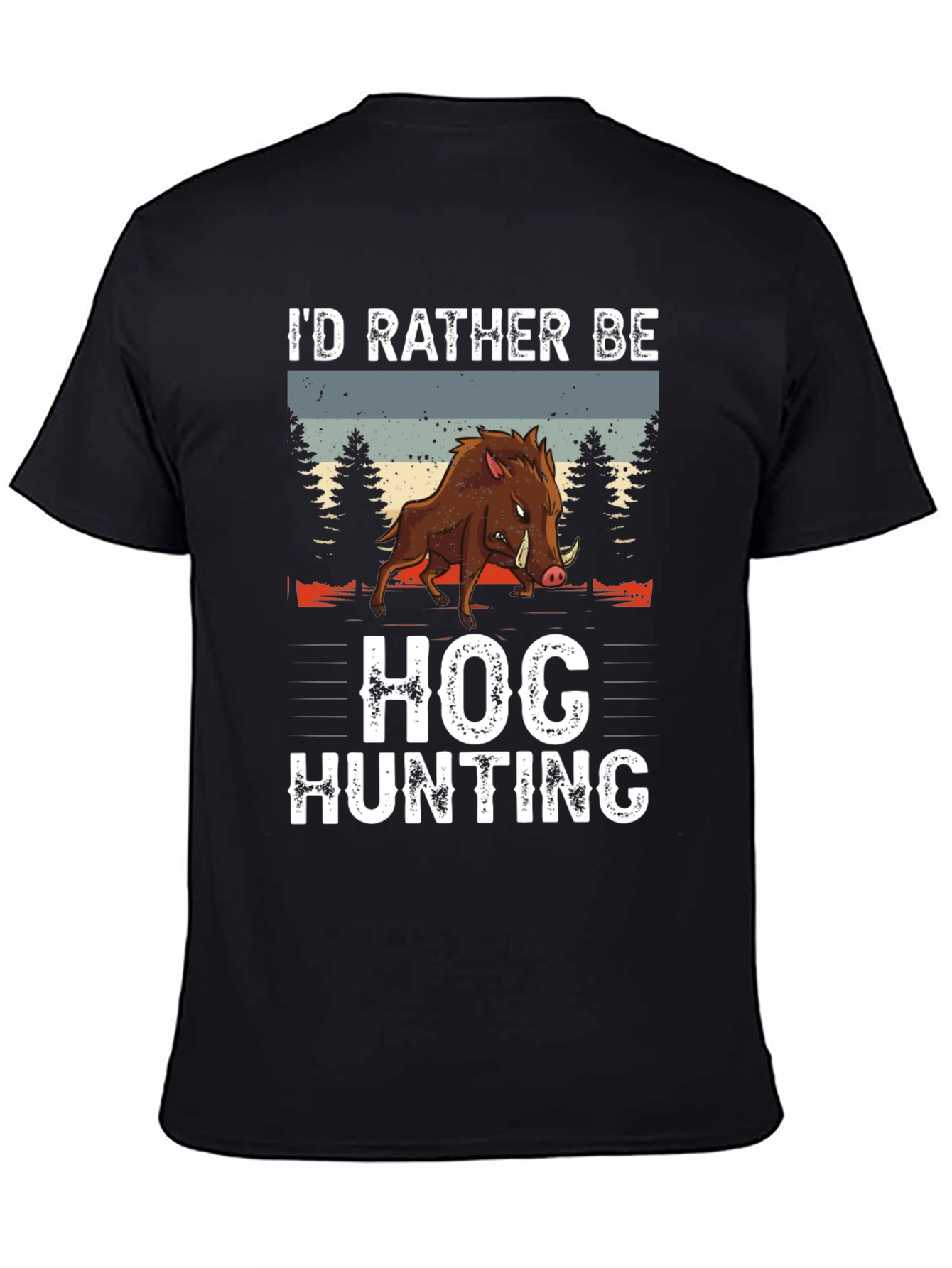 Black Hog Hunting Tee: I'd Rather Be Hunting Shirt view 4