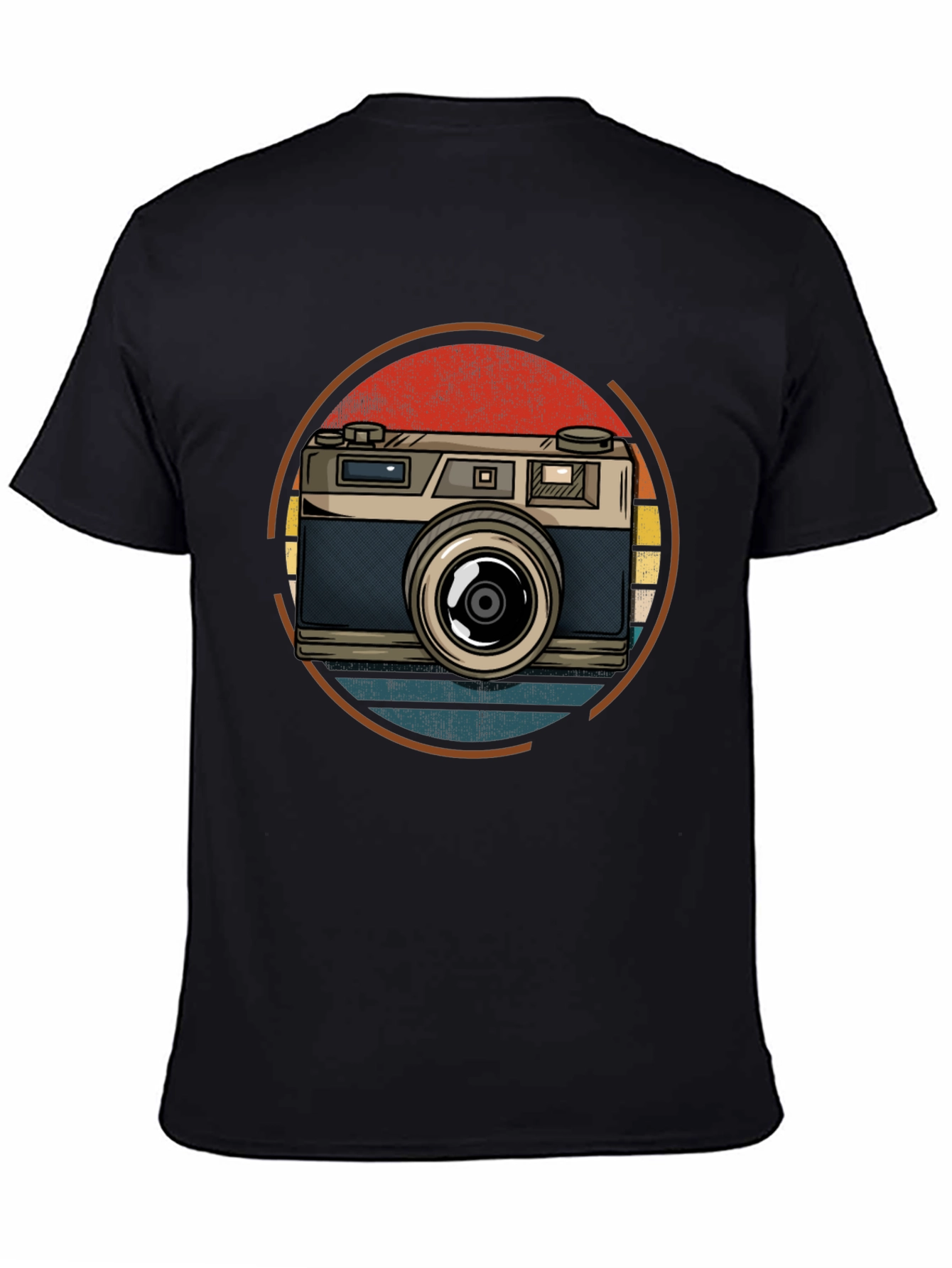Black Retro Camera Graphic Tee - Vintage Photography Shirt view 4