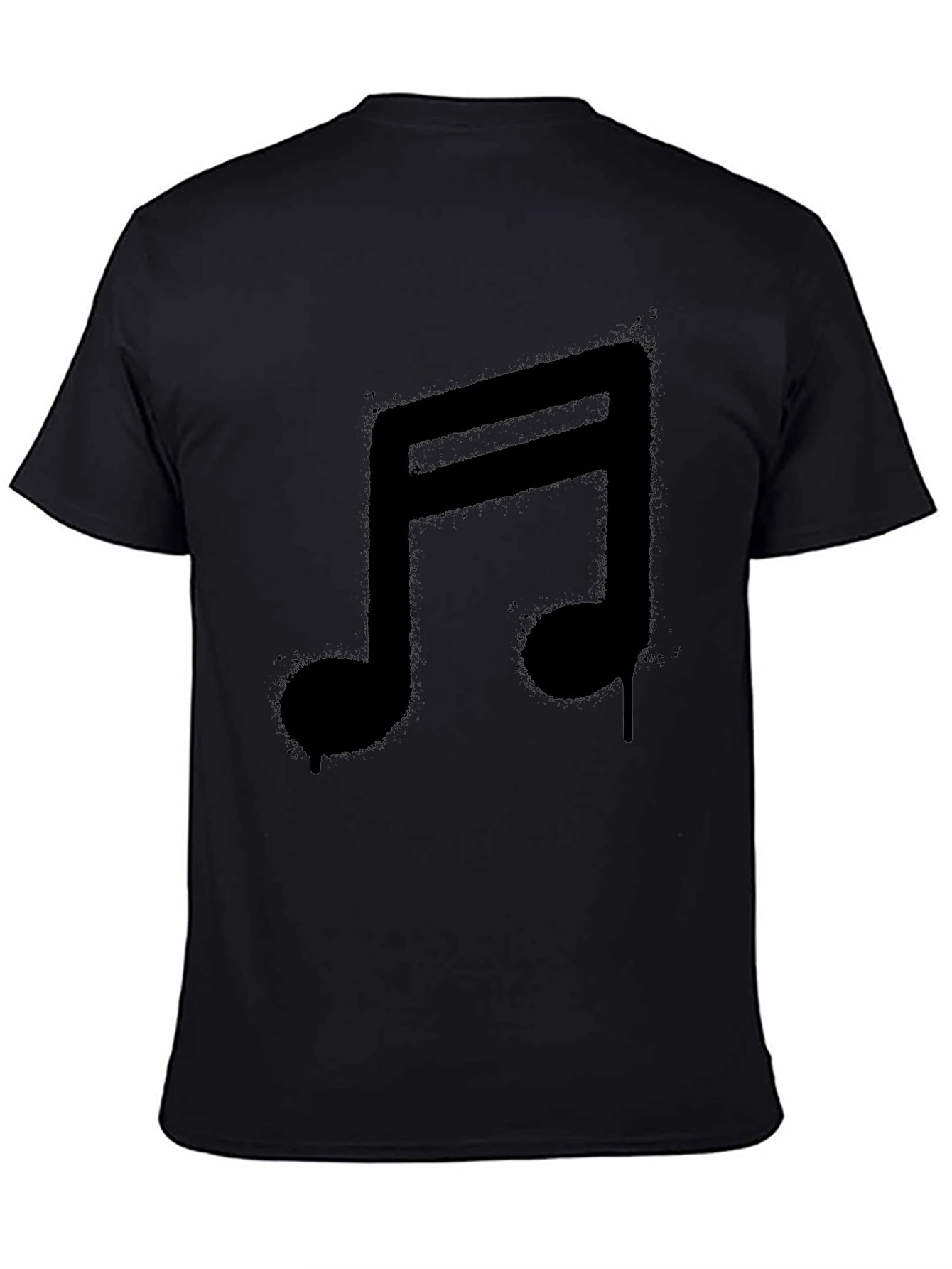 Black Music Note Graphic Black T-Shirt view 4