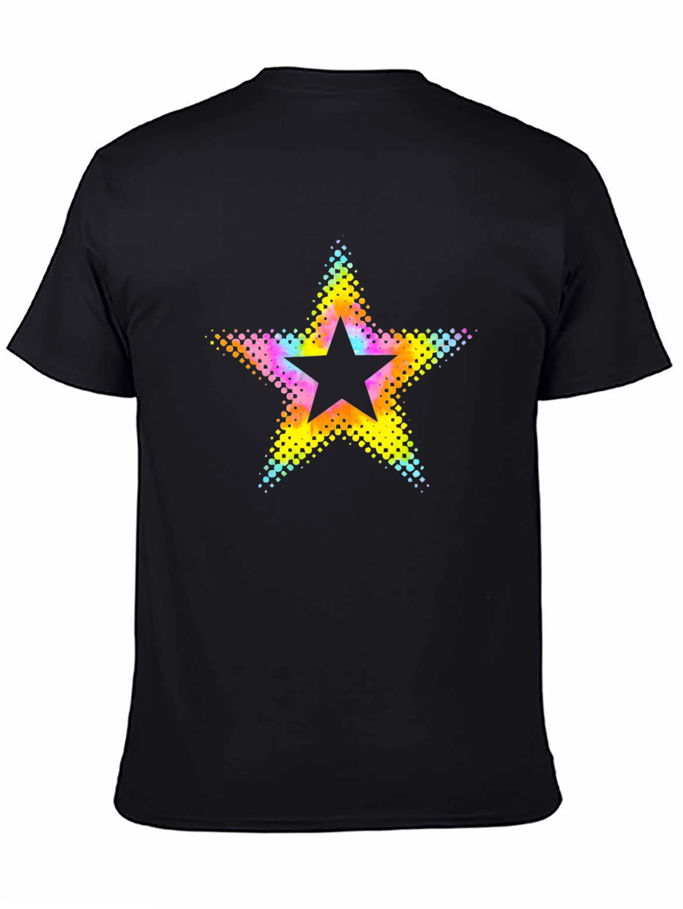 Black Retro Starburst Graphic Black T-Shirt view 4
