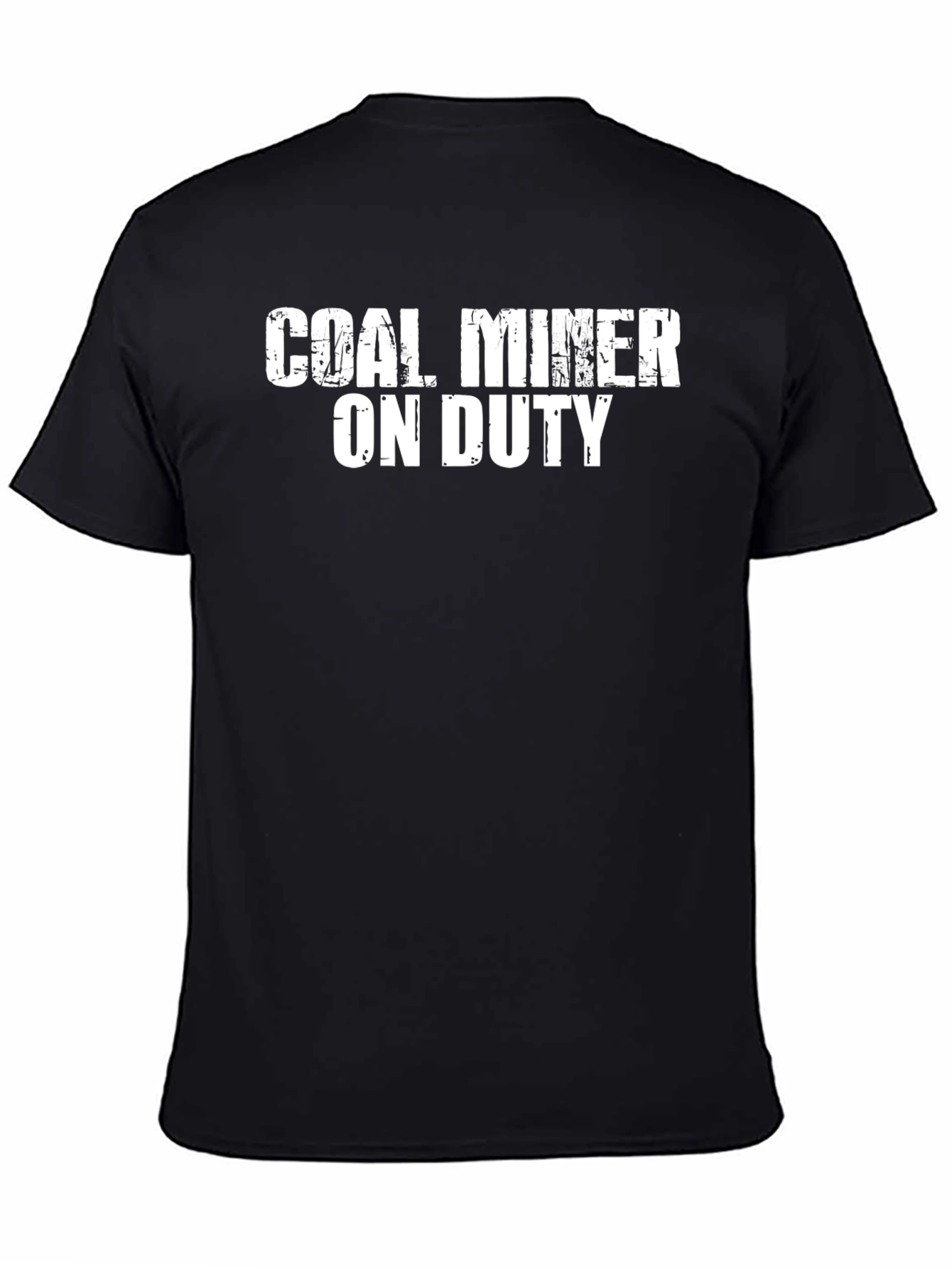Black Coal Miner On Duty T-Shirt - Black view 4