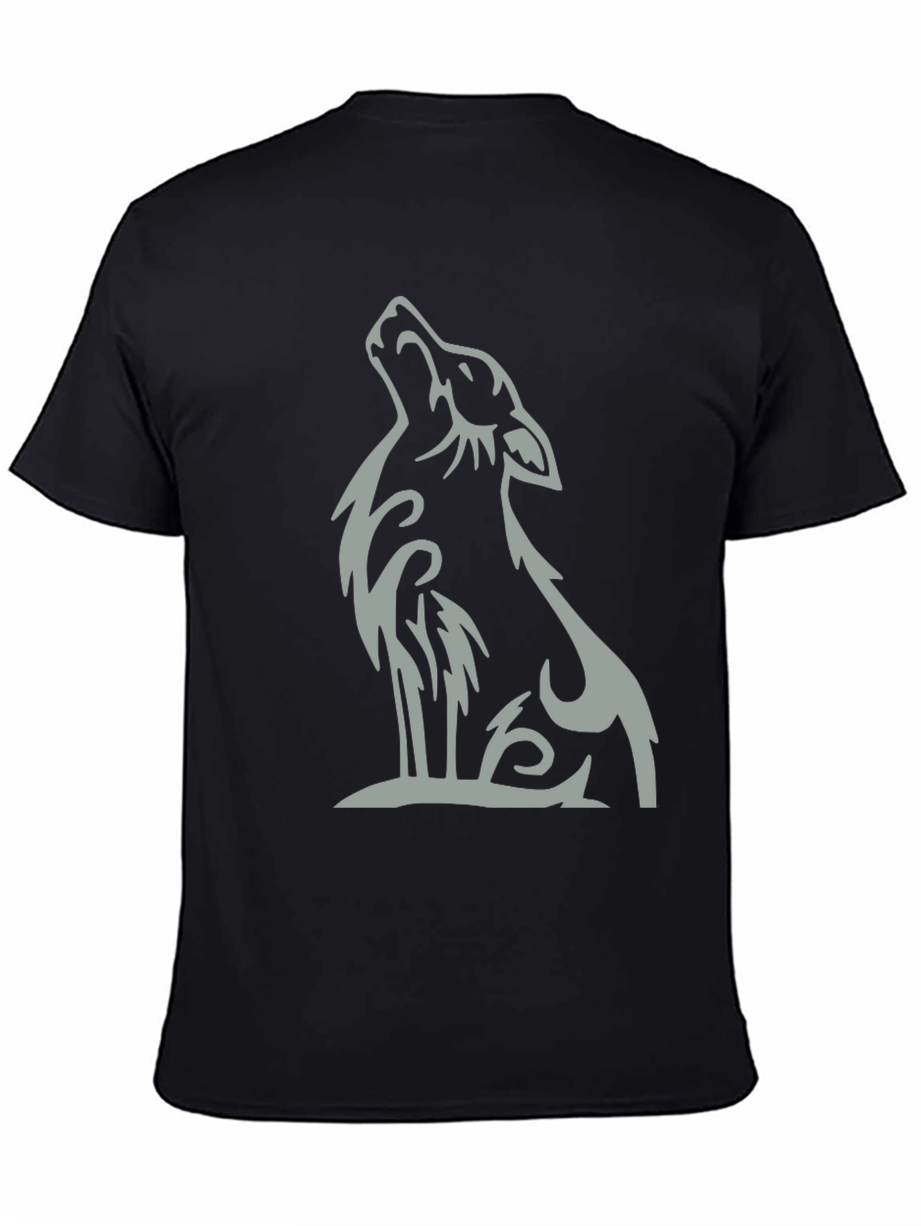 Black Black Wolf Graphic Tee - Stylish Casual Wear view 4
