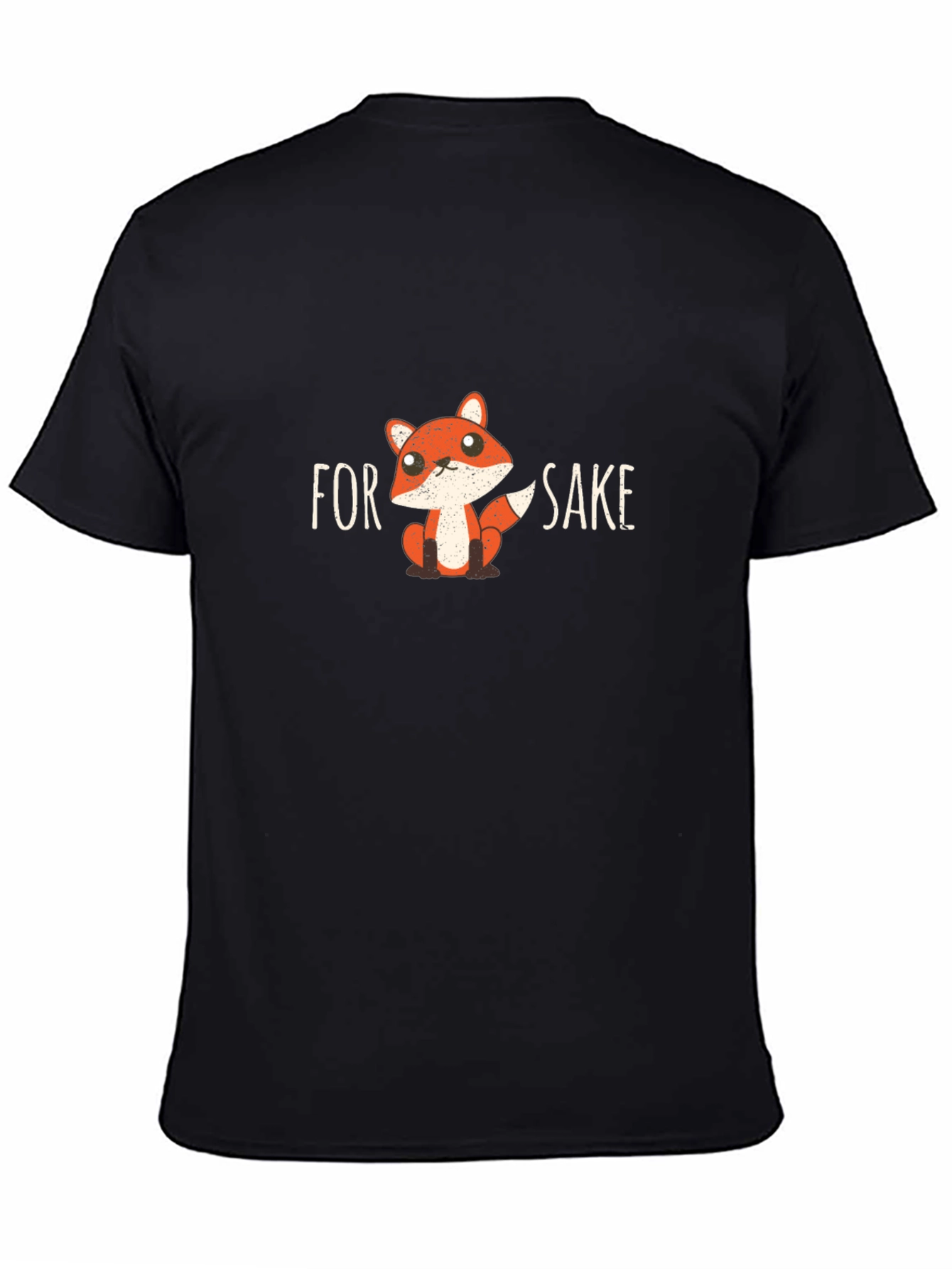 Black Funny Fox Graphic T-Shirt - For Fox Sake! view 4