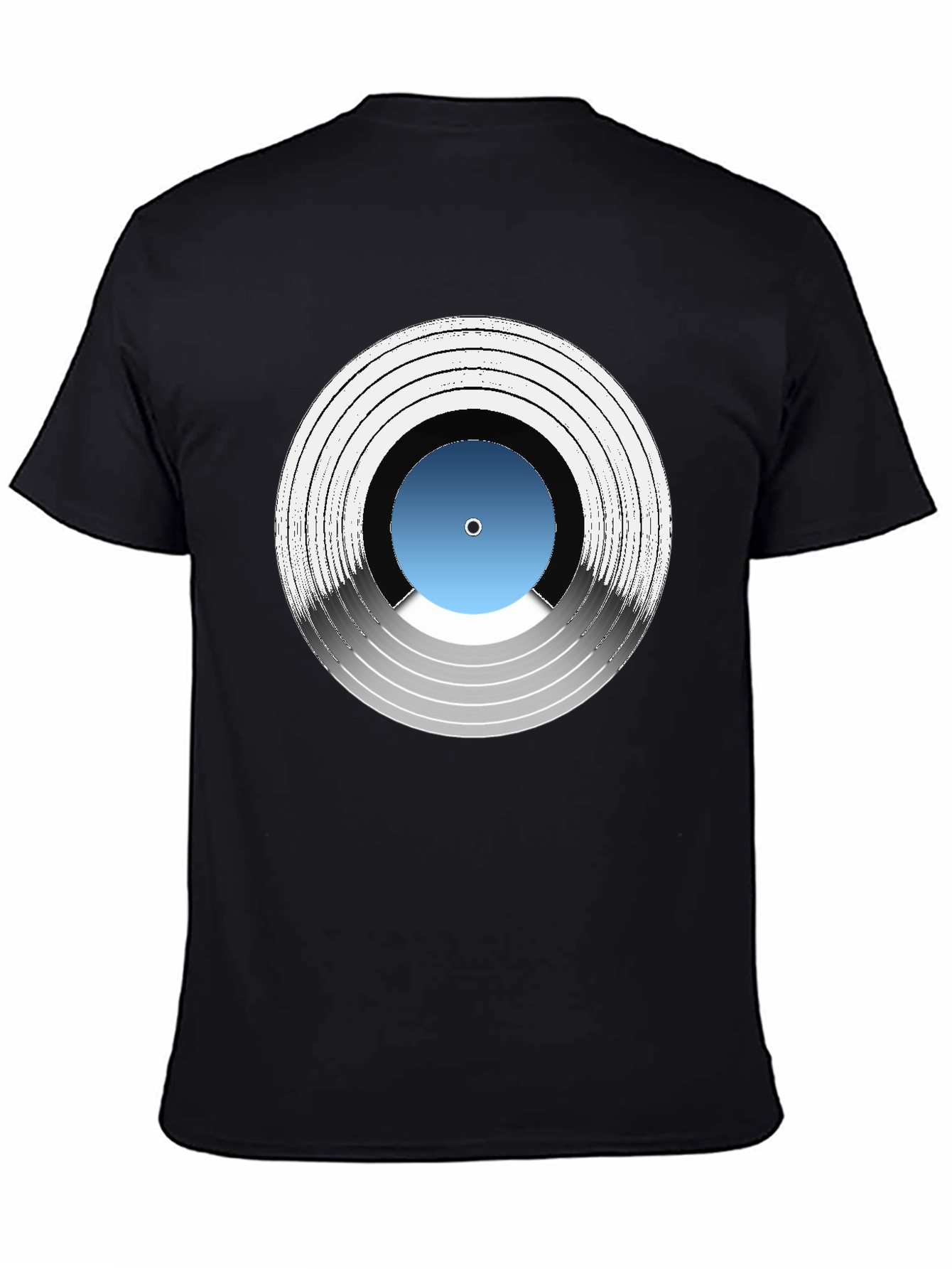 Black Vinyl Record Graphic Tee - Music Lover T-Shirt view 4