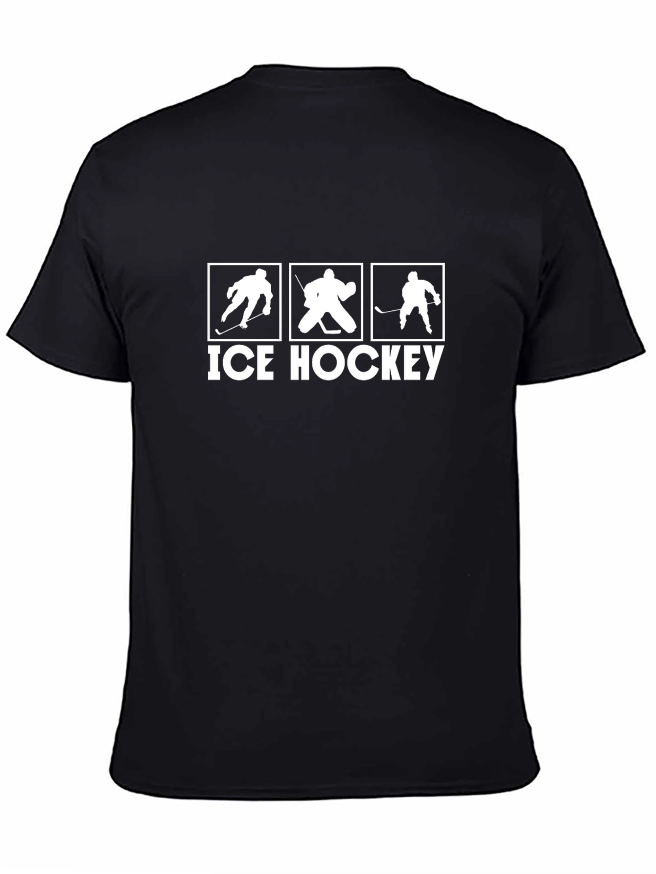 Black Ice Hockey Graphic Tee - Black Cotton T-Shirt view 4