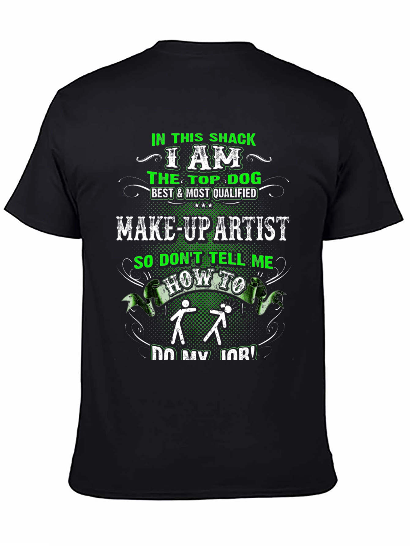 Black Make-up Artist Top Dog Graphic T-Shirt view 4