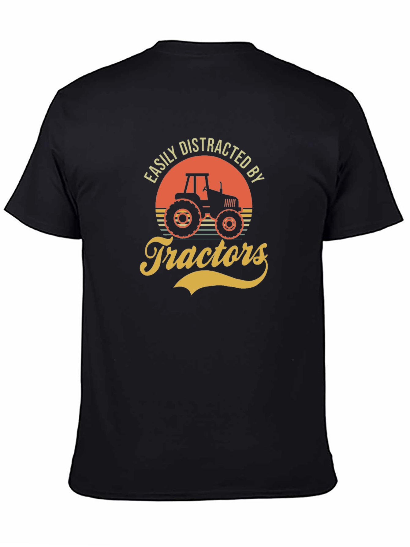 Black Easily Distracted by Tractors Graphic Tee view 4