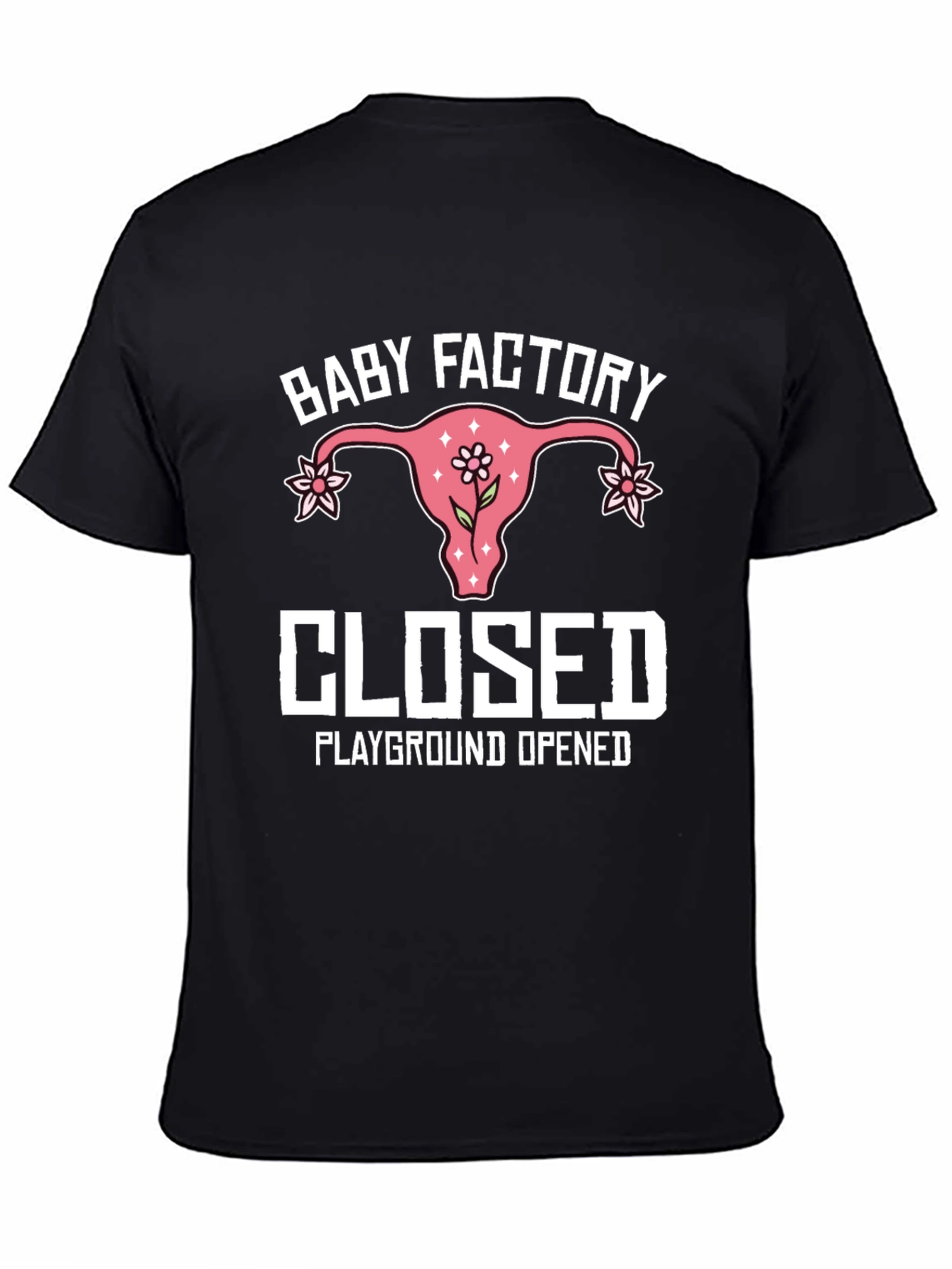 Black Baby Factory Closed T-Shirt: Playground Opened Humor Tee view 4